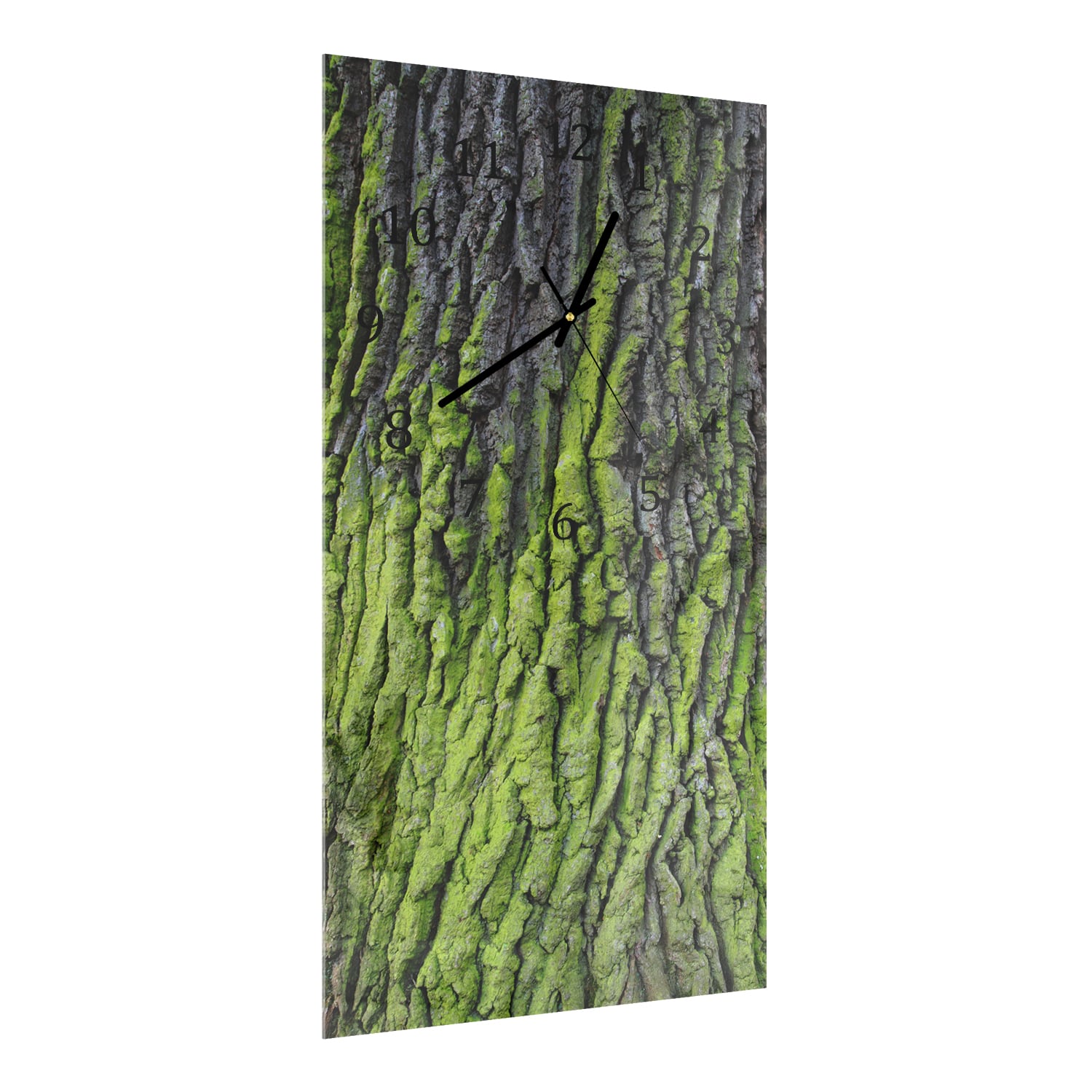 Wandklok 30x60  - Gehard Glas - Groene Schors Textuur