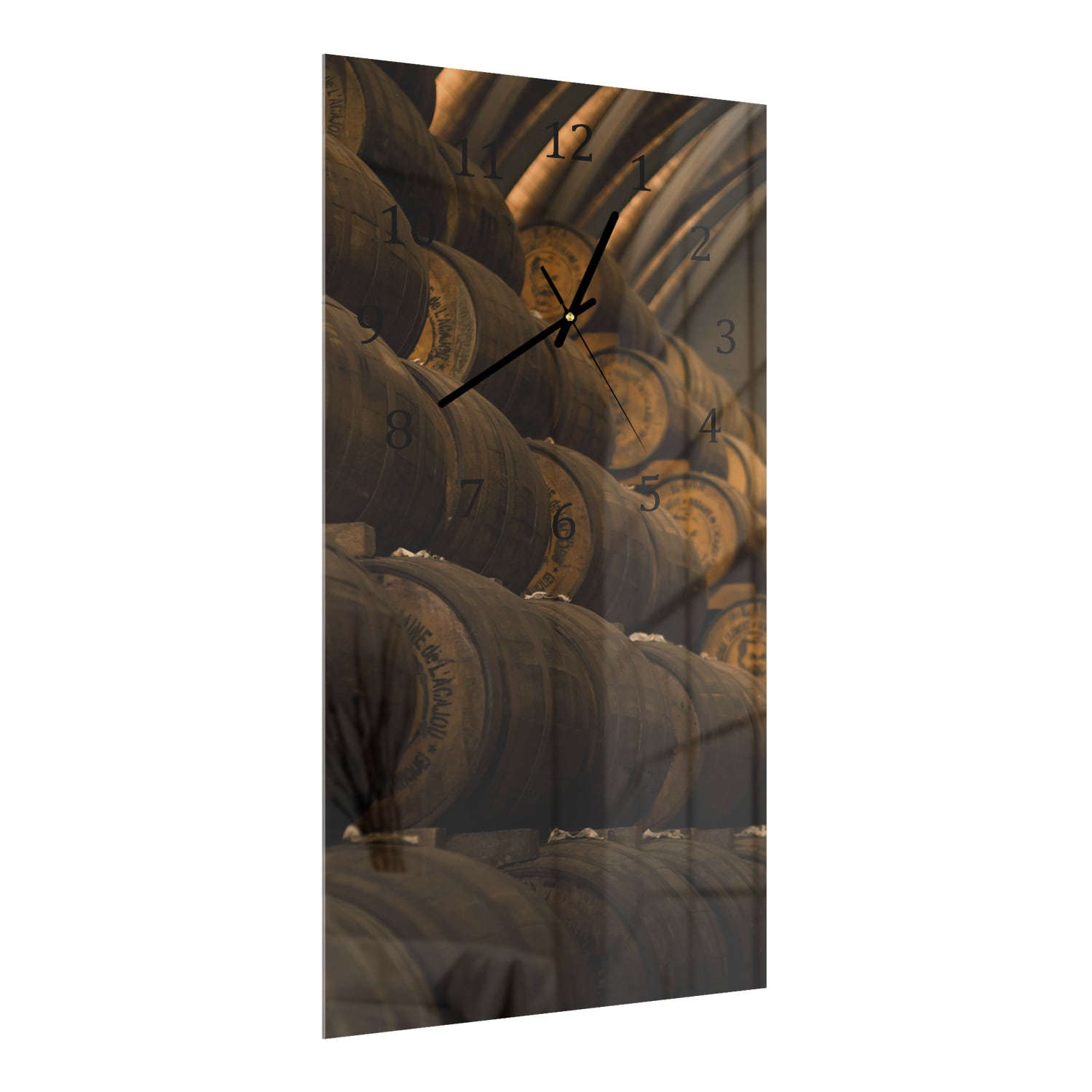 Wandklok 30x60  - Gehard Glas - Wijnvaten
