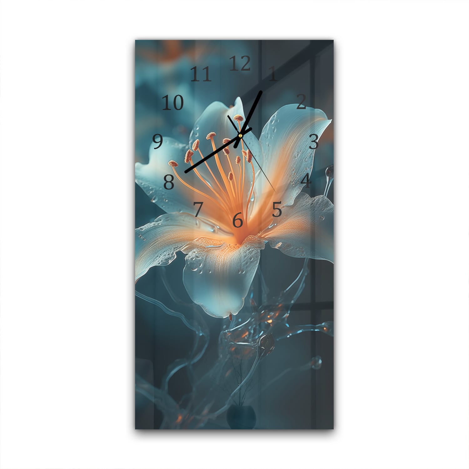 Wandklok 30x60  - Gehard Glas - Magische Lelie