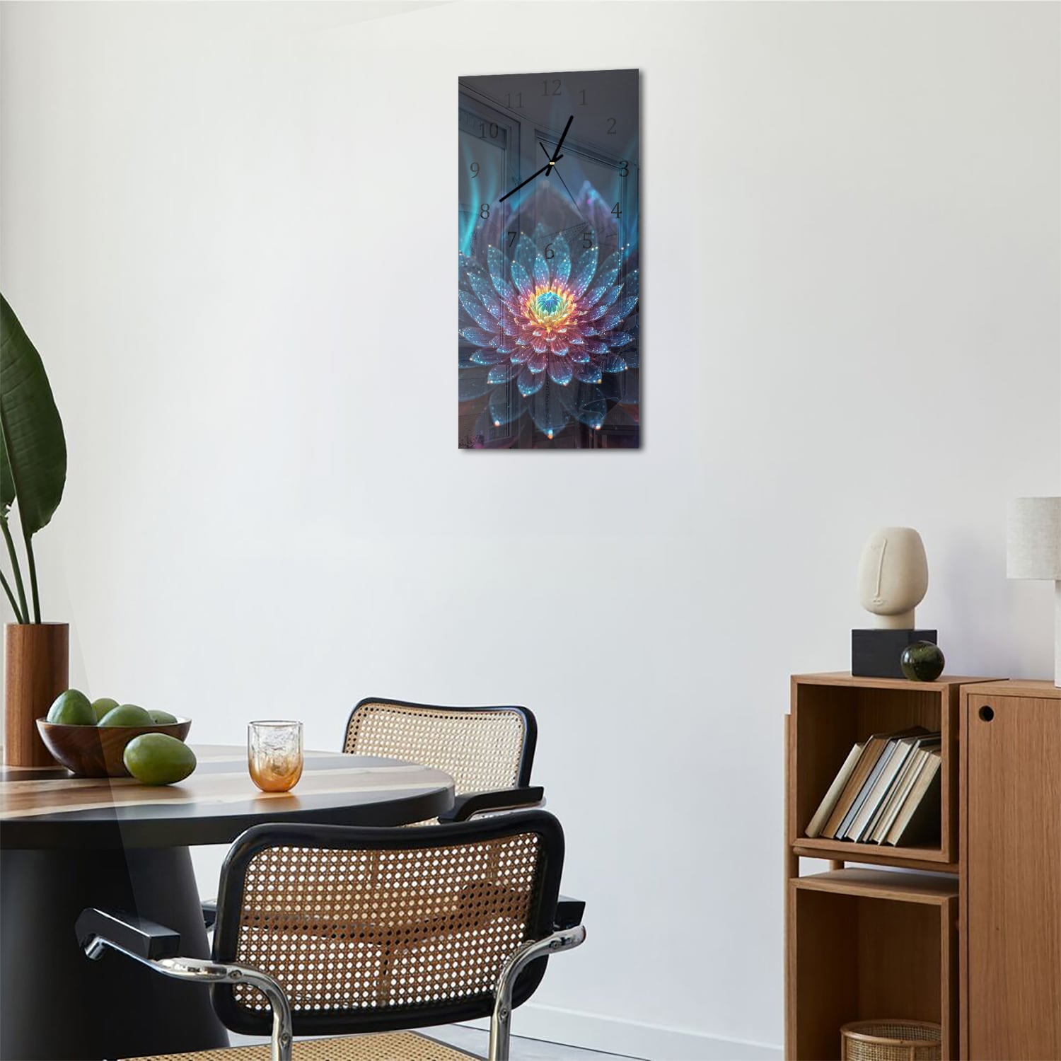 Wandklok 30x60  - Gehard Glas - Stralende Lotus