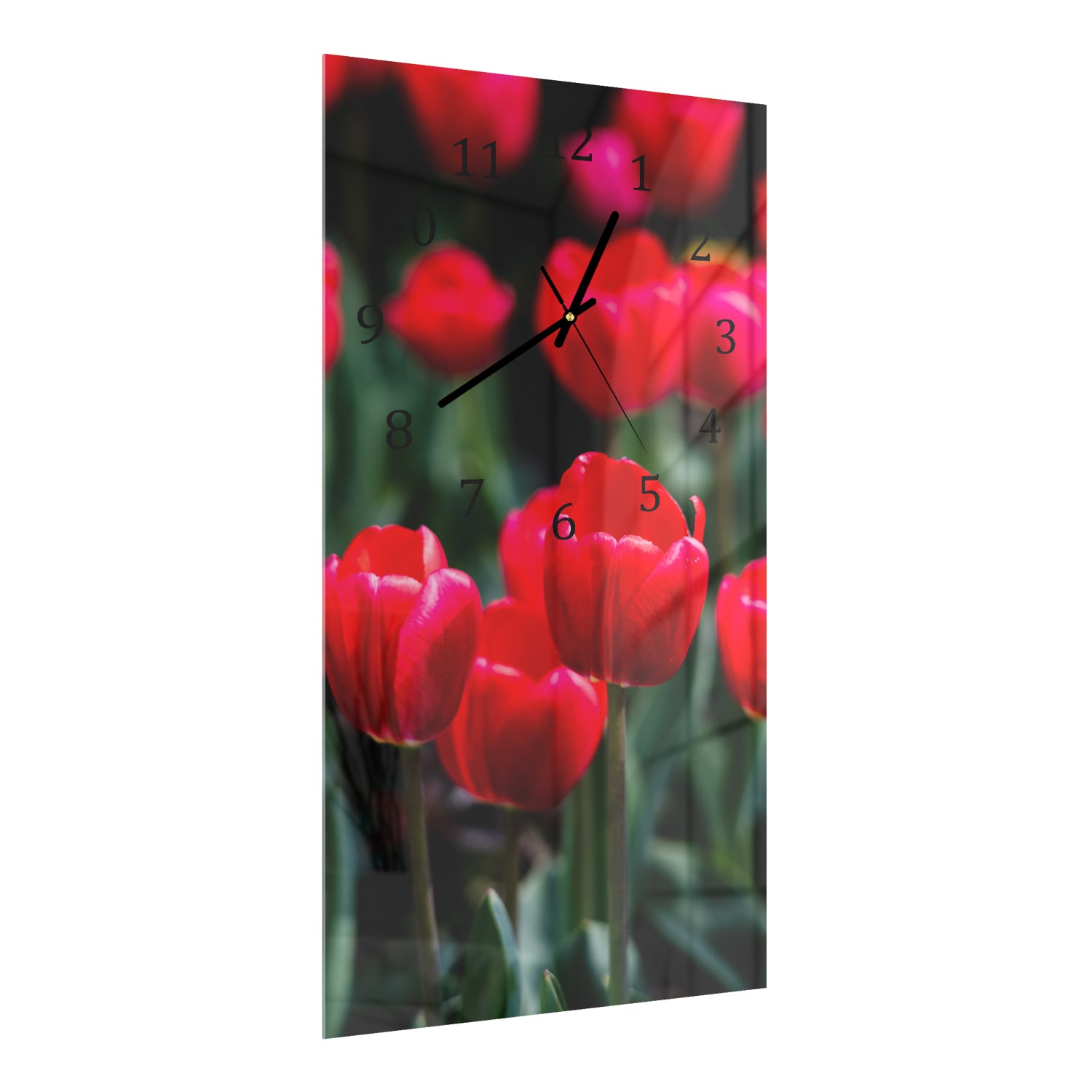 Wandklok 30x60  - Gehard Glas - Tulpen in het Veld