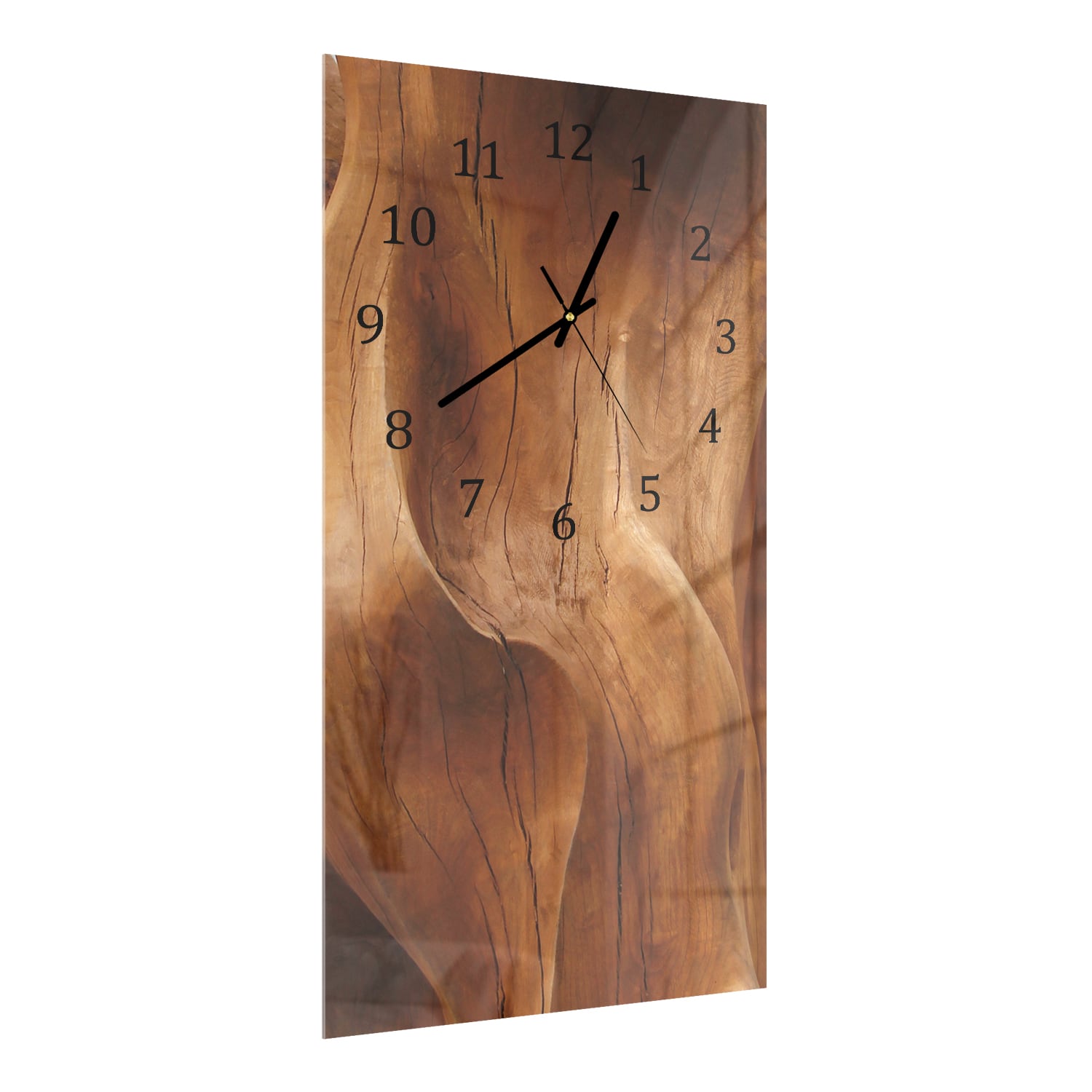 Wandklok 30x60  - Gehard Glas - Golvend Hout