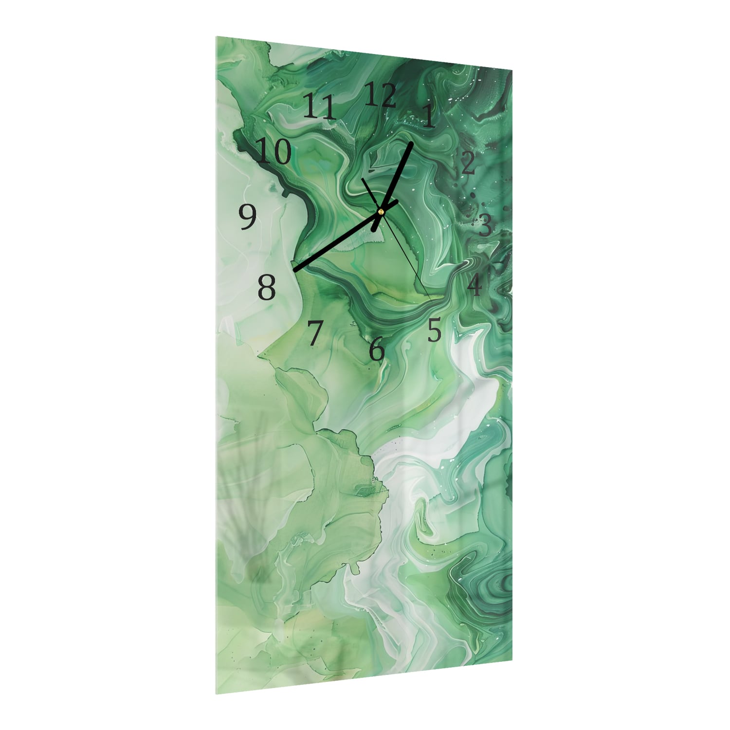 Wandklok 30x60  - Gehard Glas - Groene Waterverf Textuur