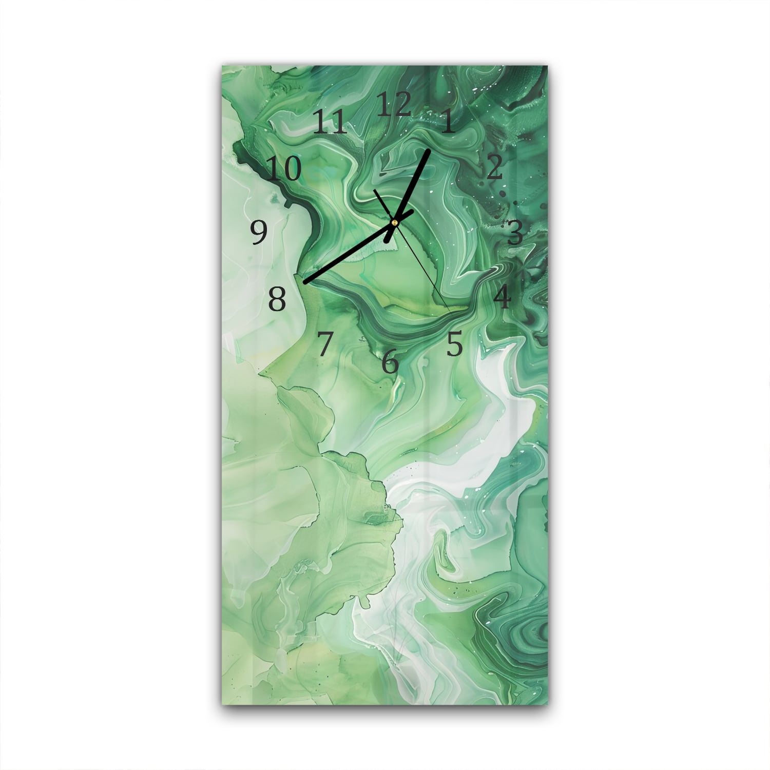 Wandklok 30x60  - Gehard Glas - Groene Waterverf Textuur