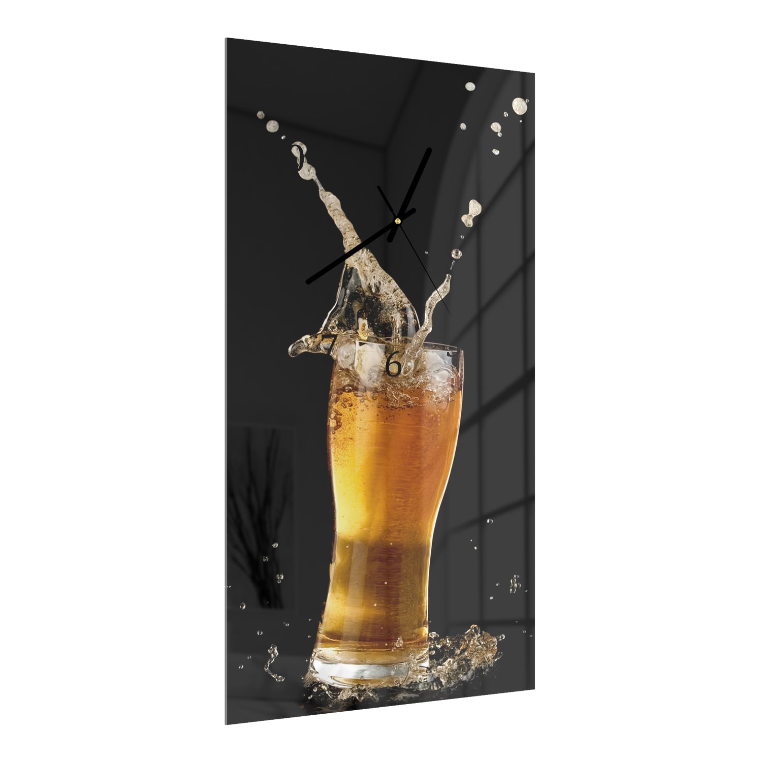 Wandklok 30x60  - Gehard Glas - Bier Splash