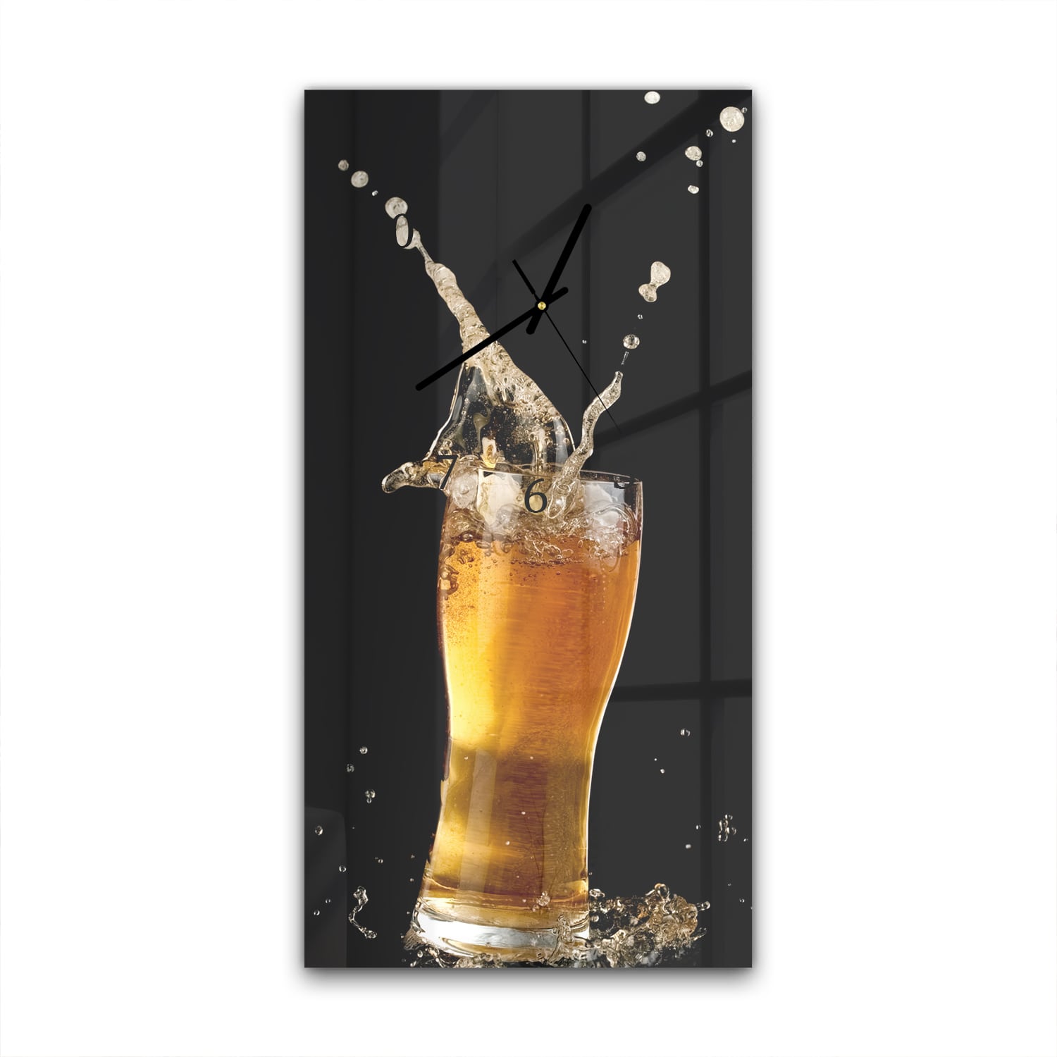 Wandklok 30x60  - Gehard Glas - Bier Splash