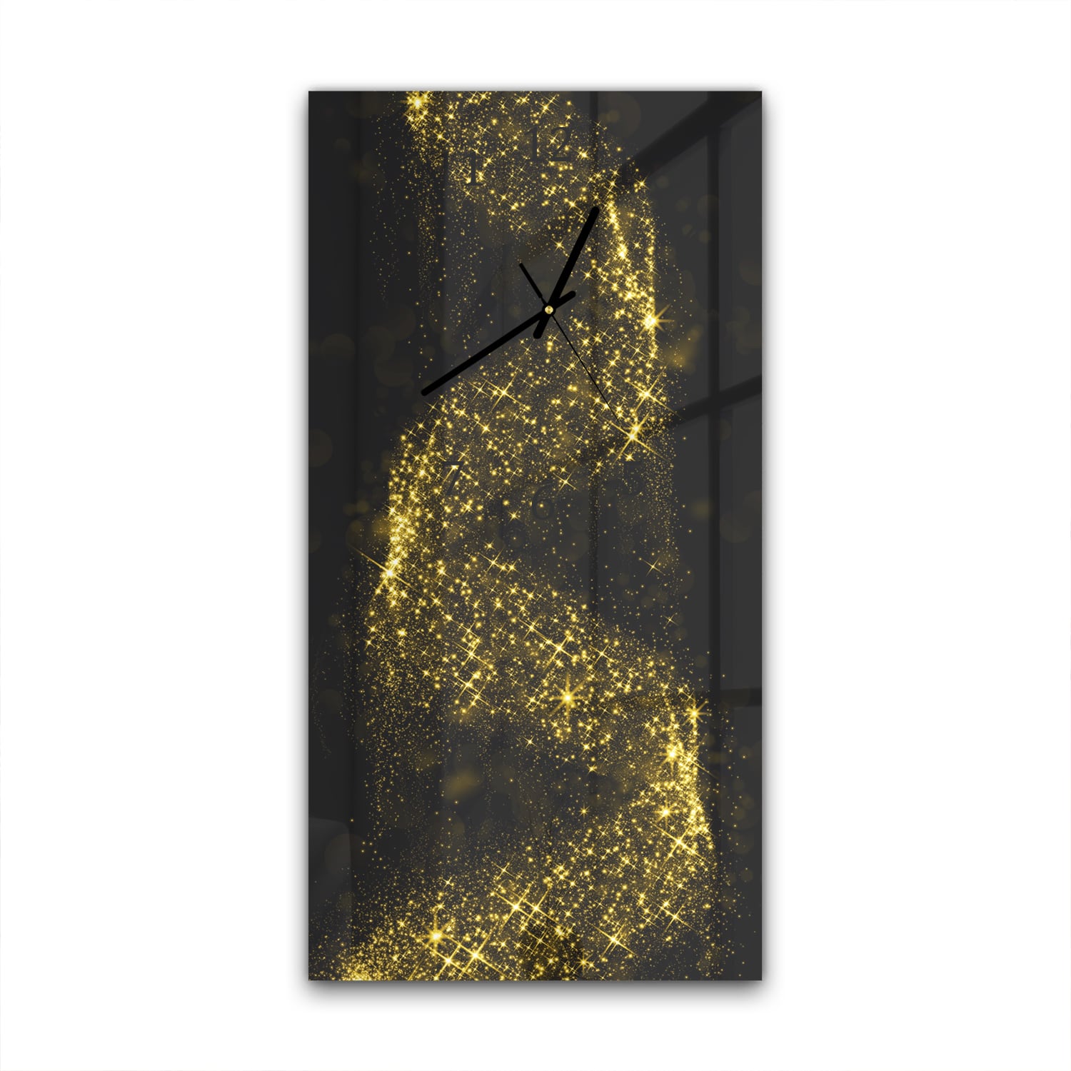 Wandklok 30x60  - Gehard Glas - Gouden Glitter Spiraal