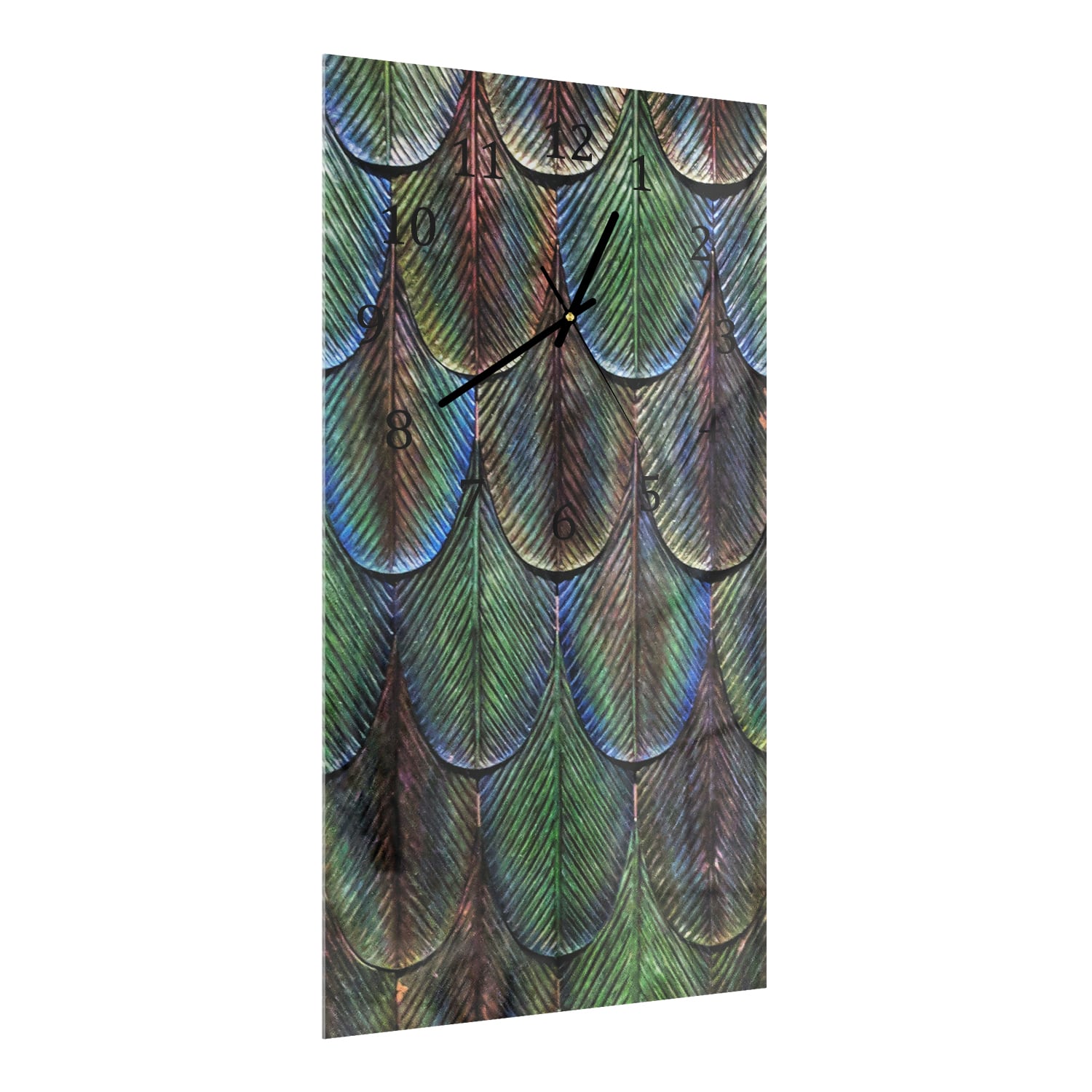 Wandklok 30x60  - Gehard Glas - Bladeren Textuur