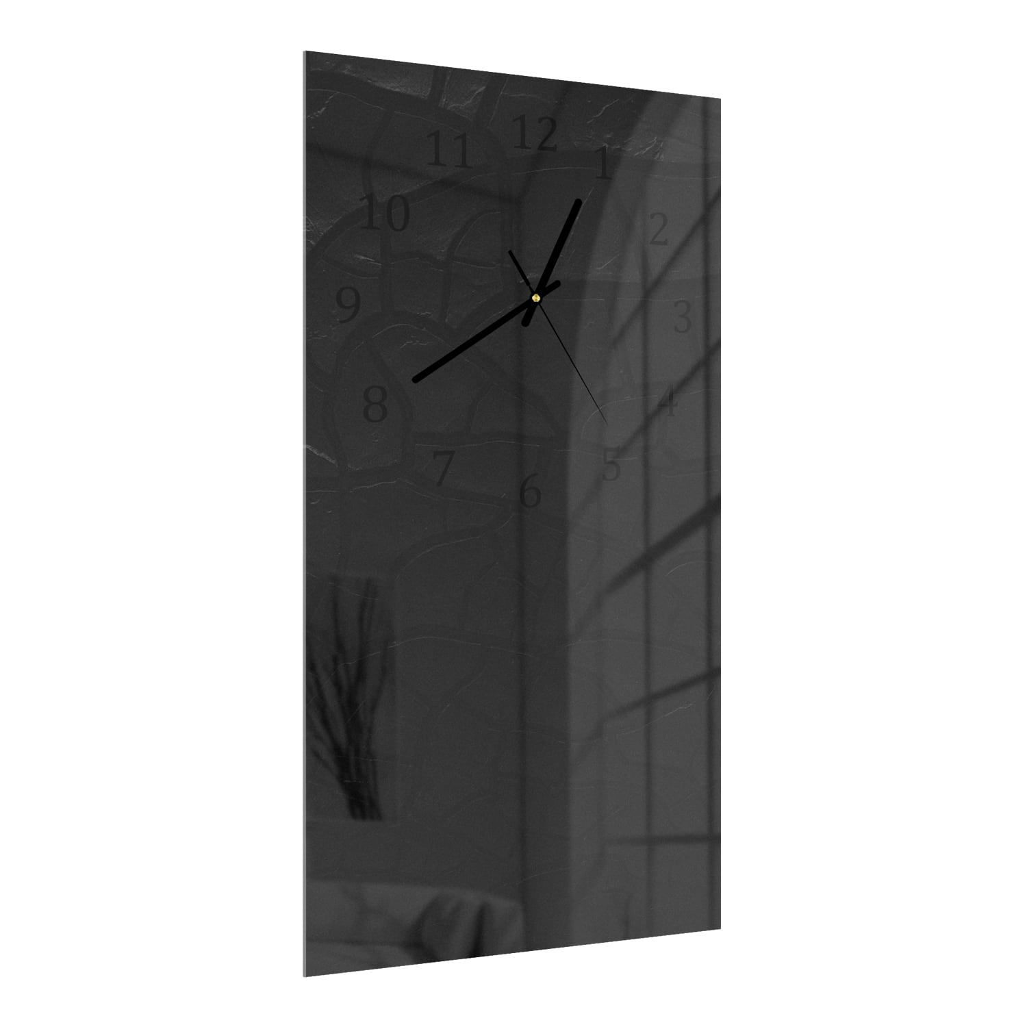 Wandklok 30x60  - Gehard Glas - Zwart-Wit Textuur