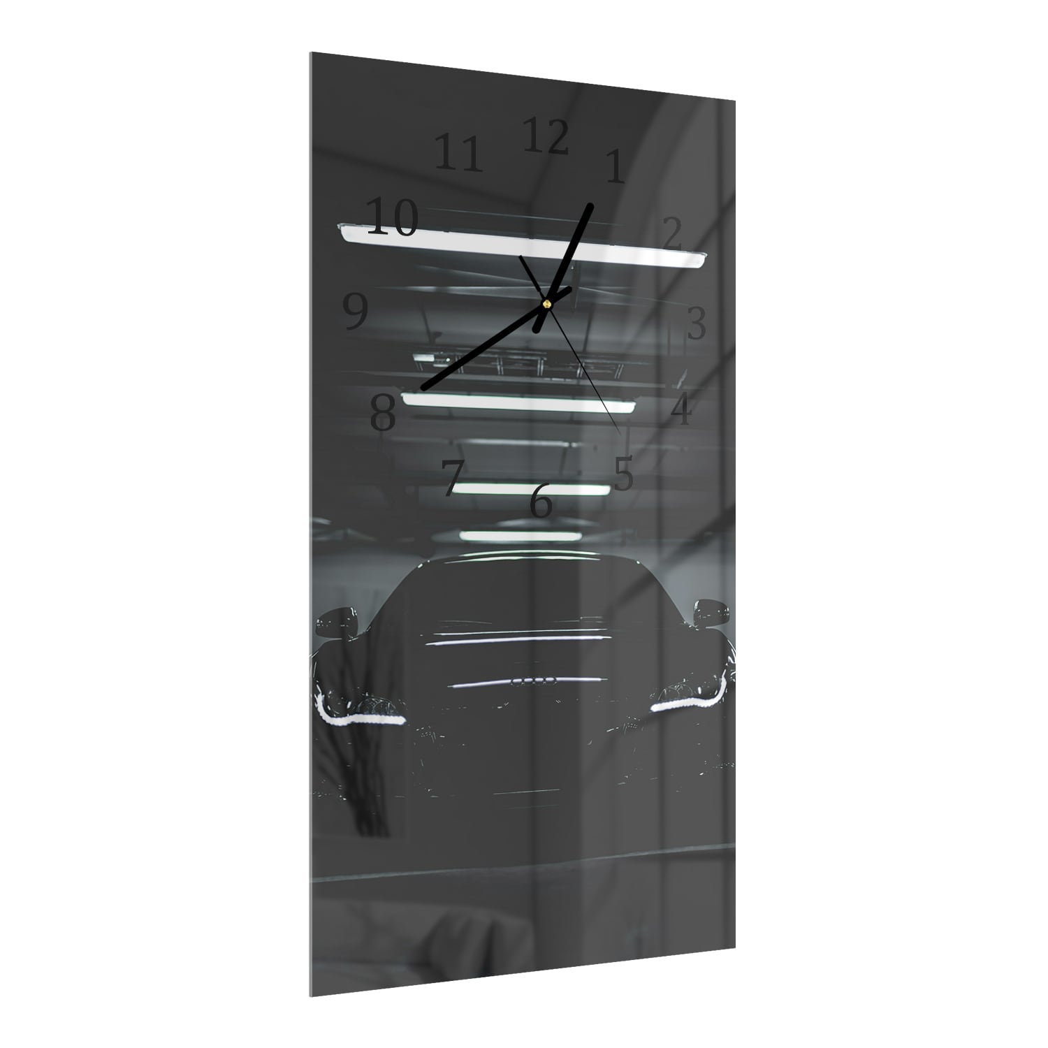 Wandklok 30x60  - Gehard Glas - Audi R8 Zwart