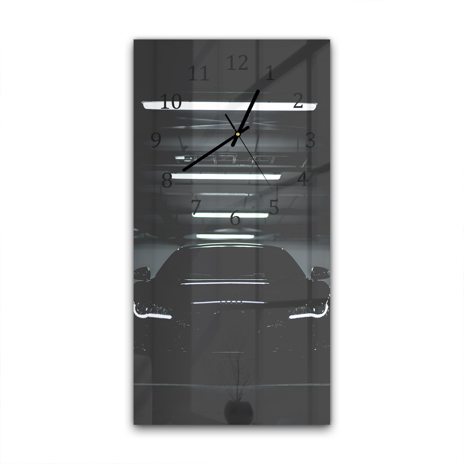 Wandklok 30x60  - Gehard Glas - Audi R8 Zwart