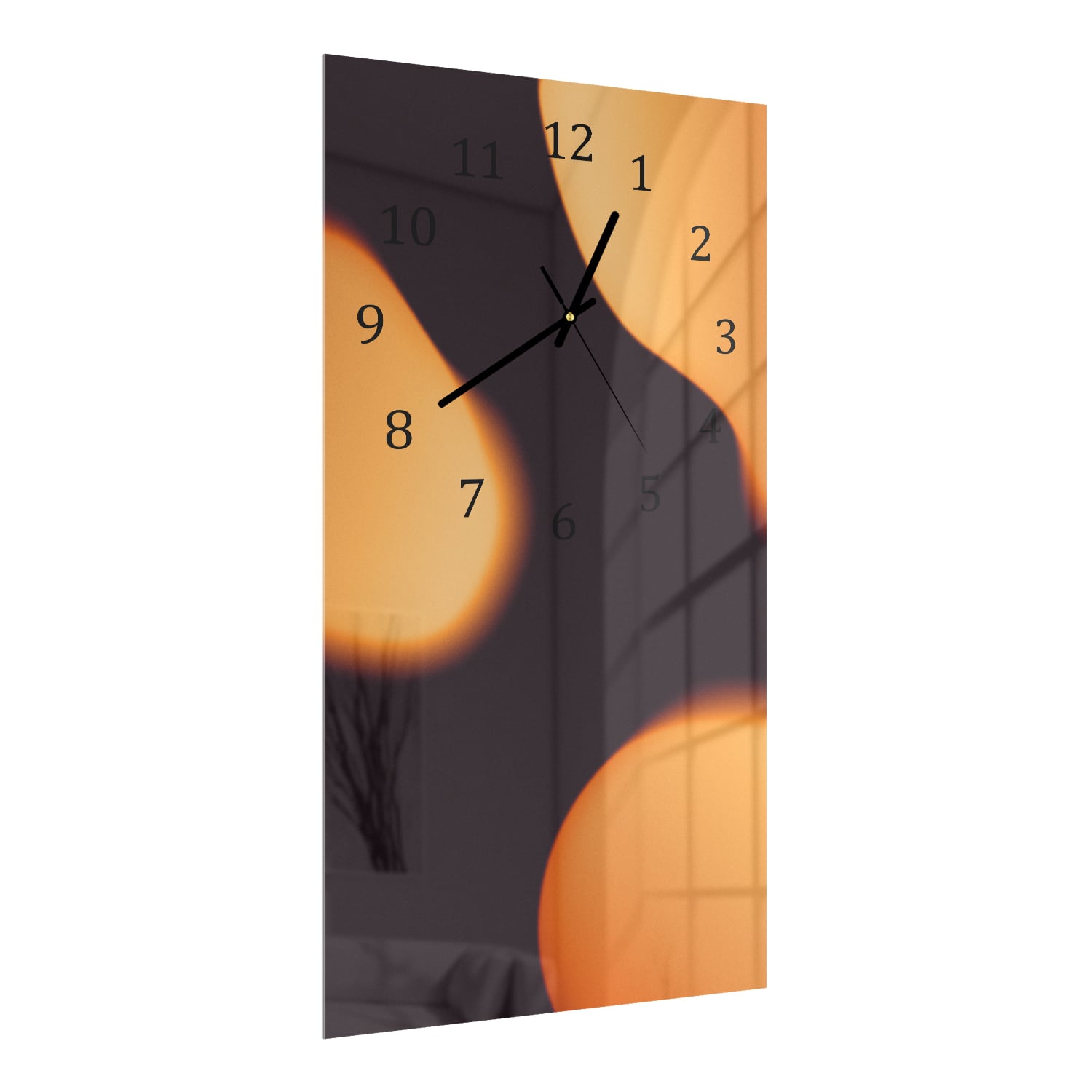 Wandklok 30x60  - Gehard Glas - Abstracte Oranje Vormen