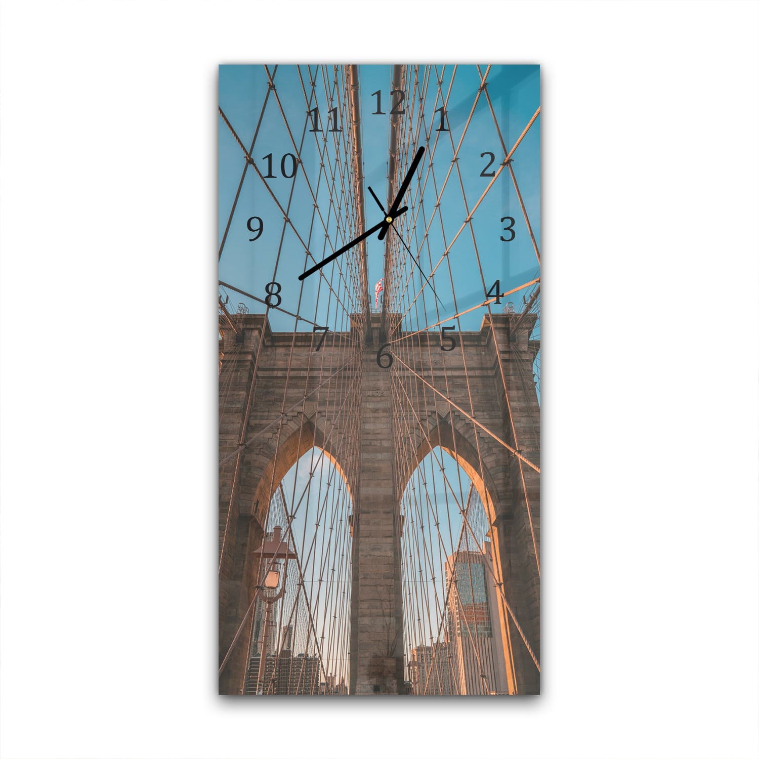 Wandklok 30x60  - Gehard Glas - Brooklyn Bridge