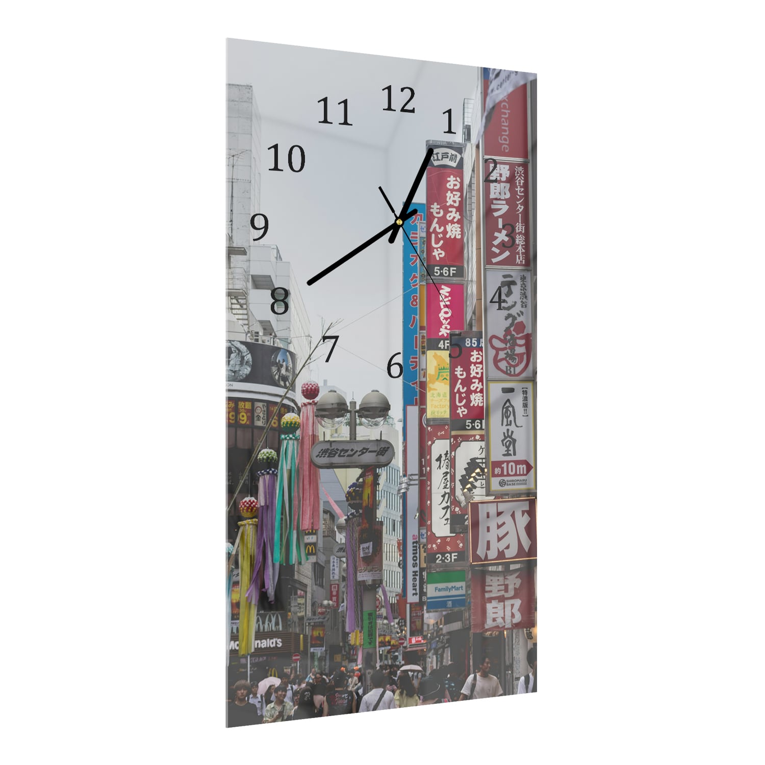 Wandklok 30x60  - Gehard Glas - Straat in Japan