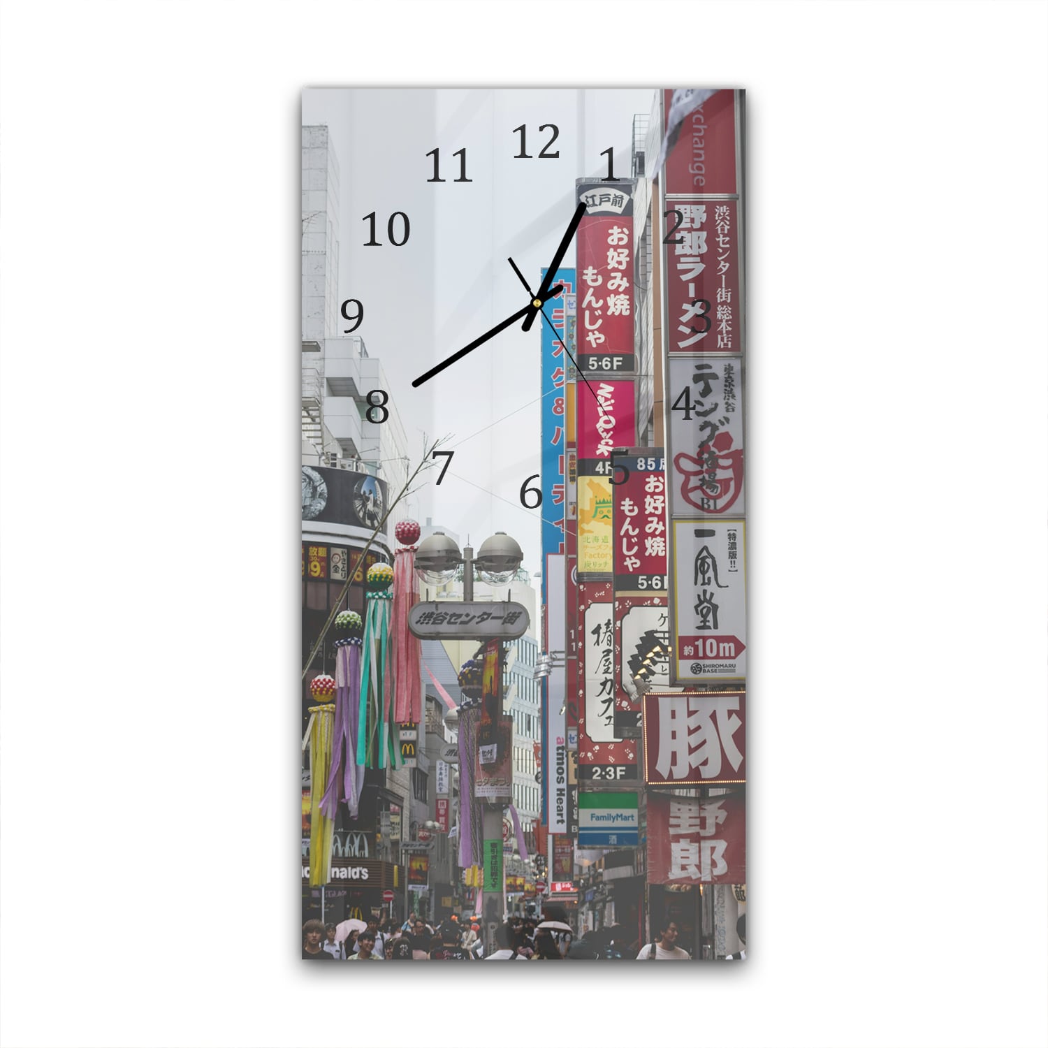 Wandklok 30x60  - Gehard Glas - Straat in Japan