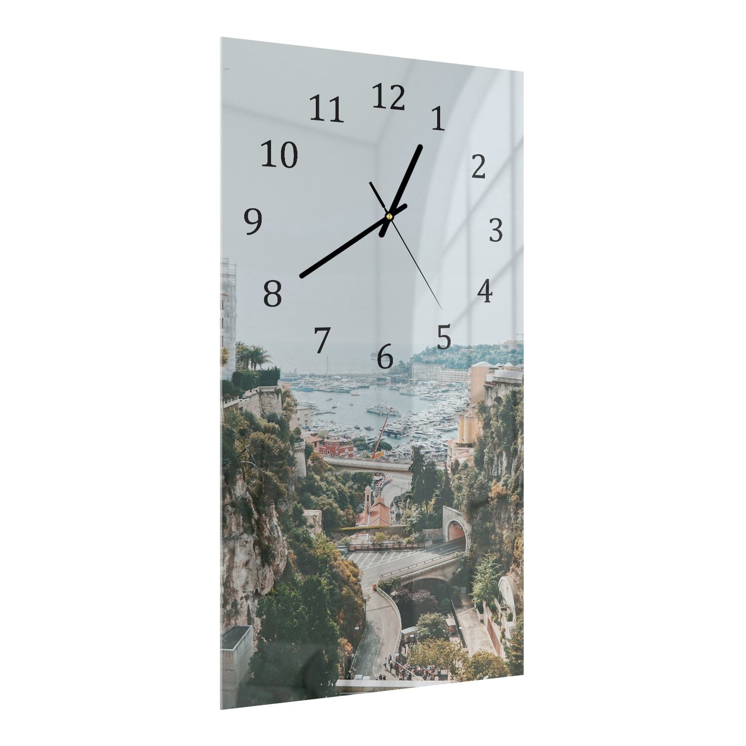 Wandklok 30x60  - Gehard Glas - Uitzicht op Monaco