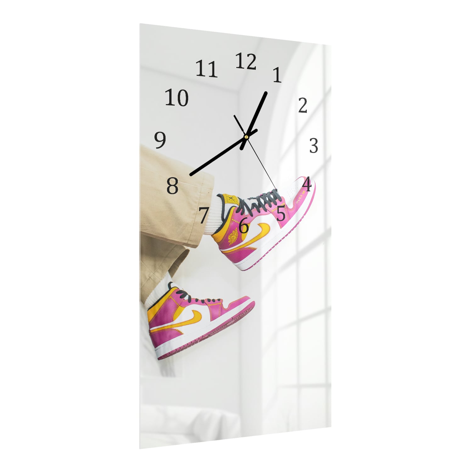 Wandklok 30x60  - Gehard Glas - Roze Jordans