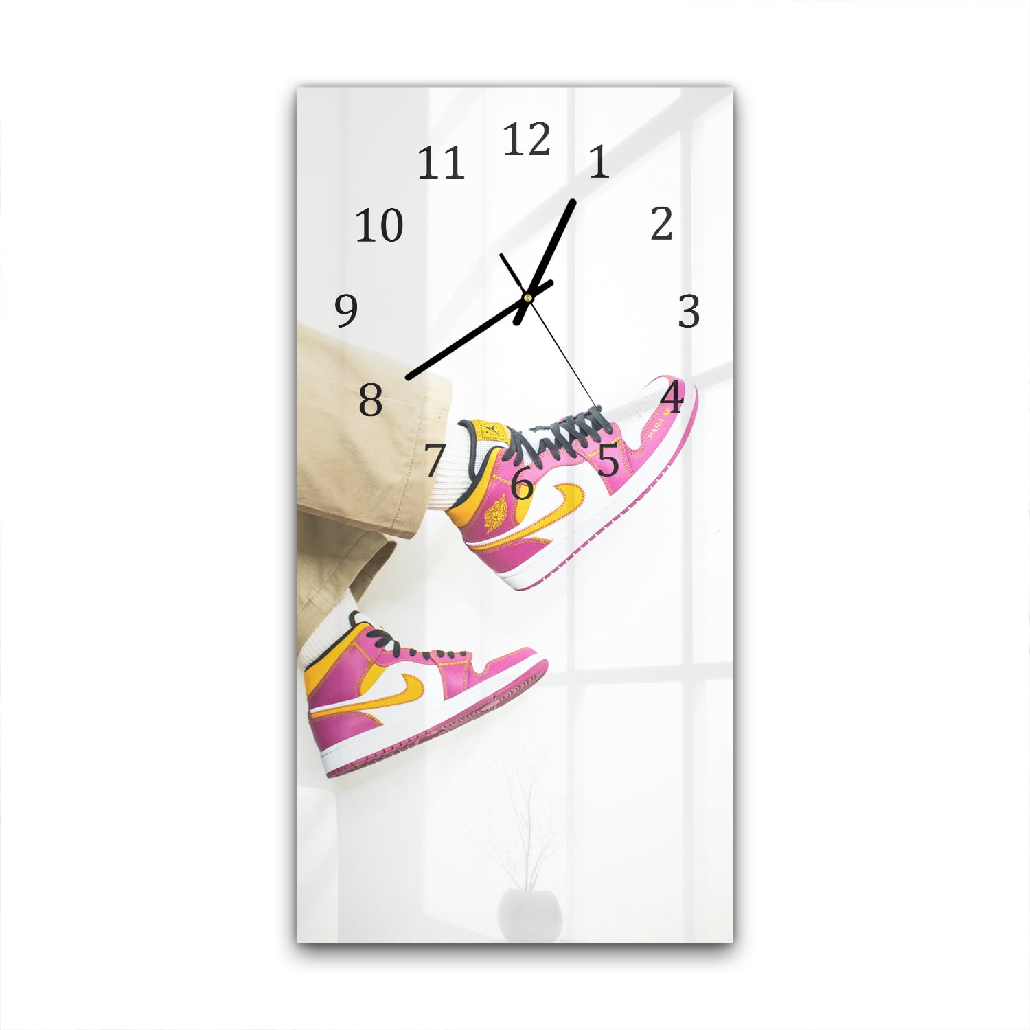 Wandklok 30x60  - Gehard Glas - Roze Jordans