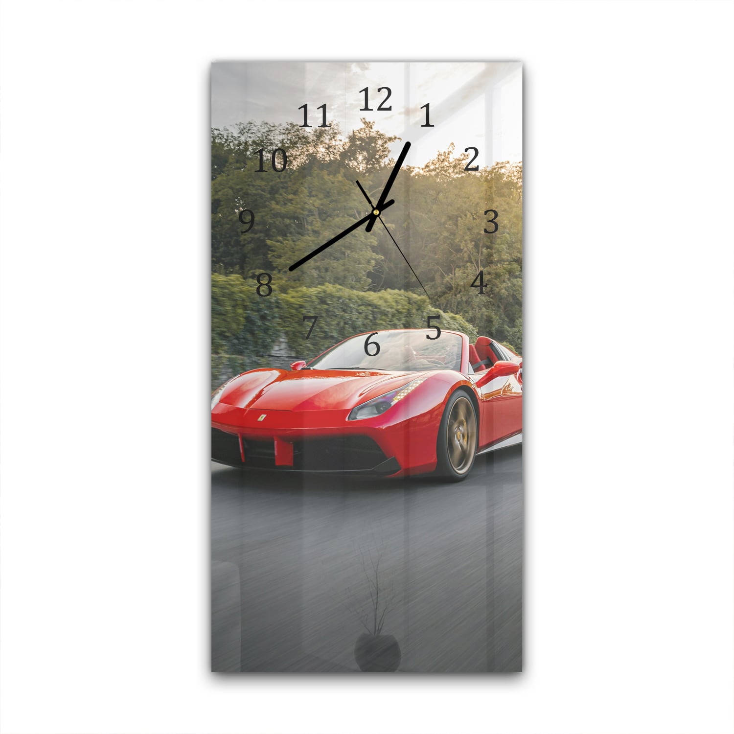 Wandklok 30x60  - Gehard Glas - Ferrari op de Weg