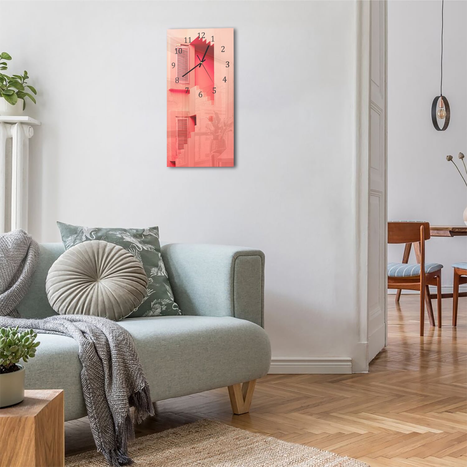 Wandklok 30x60  - Gehard Glas - Abstracte Trappen