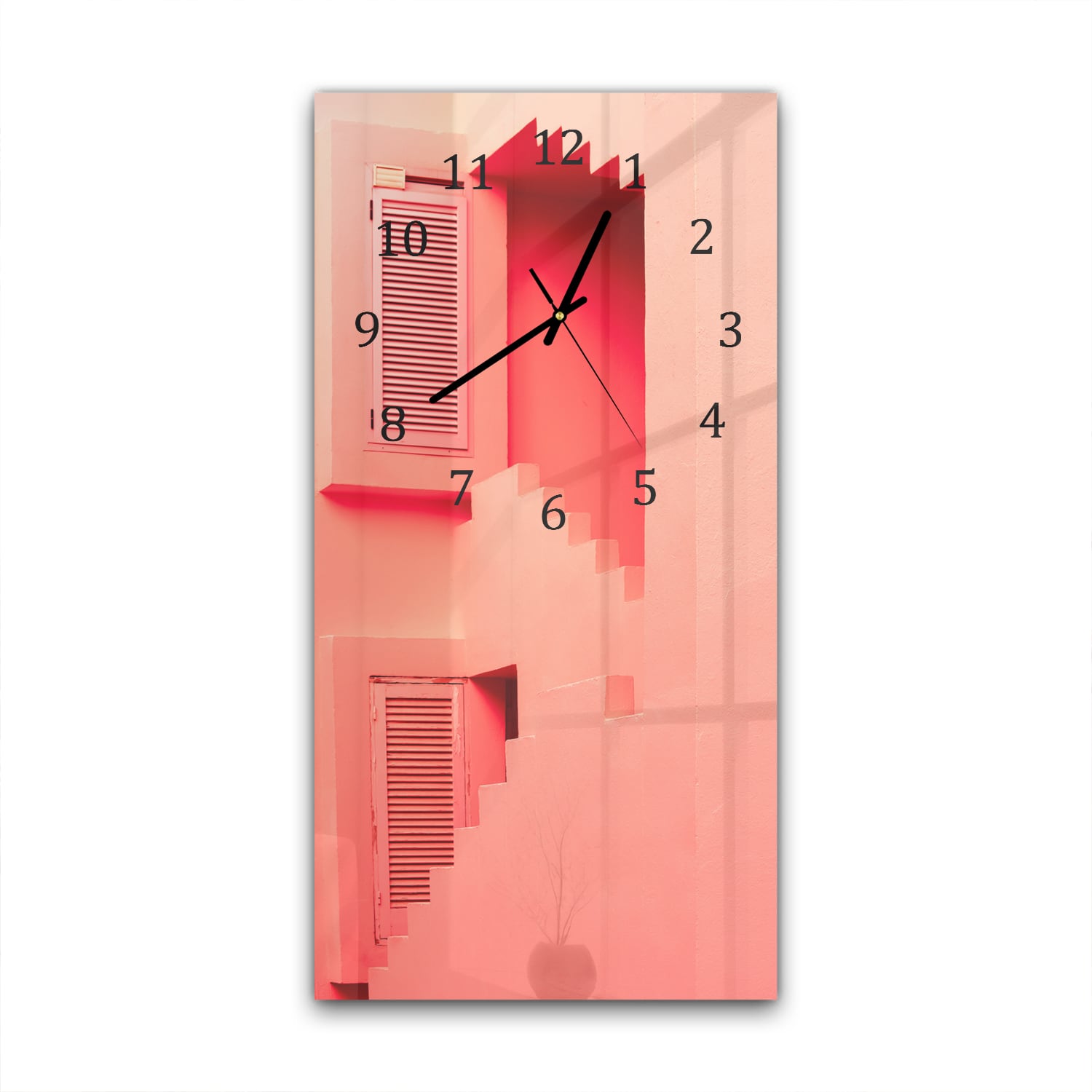 Wandklok 30x60  - Gehard Glas - Abstracte Trappen