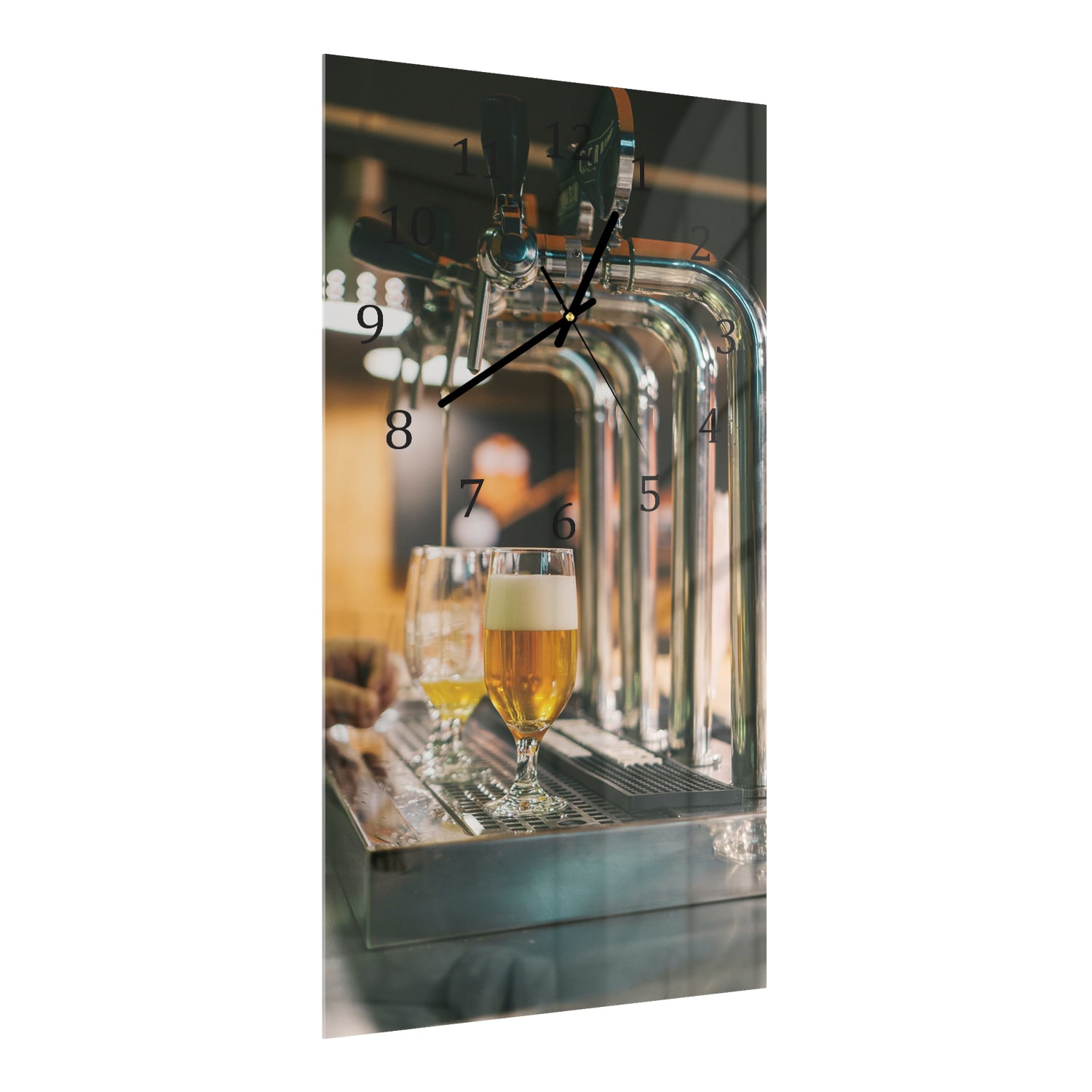 Wandklok 30x60  - Gehard Glas - Bier aan de Tap