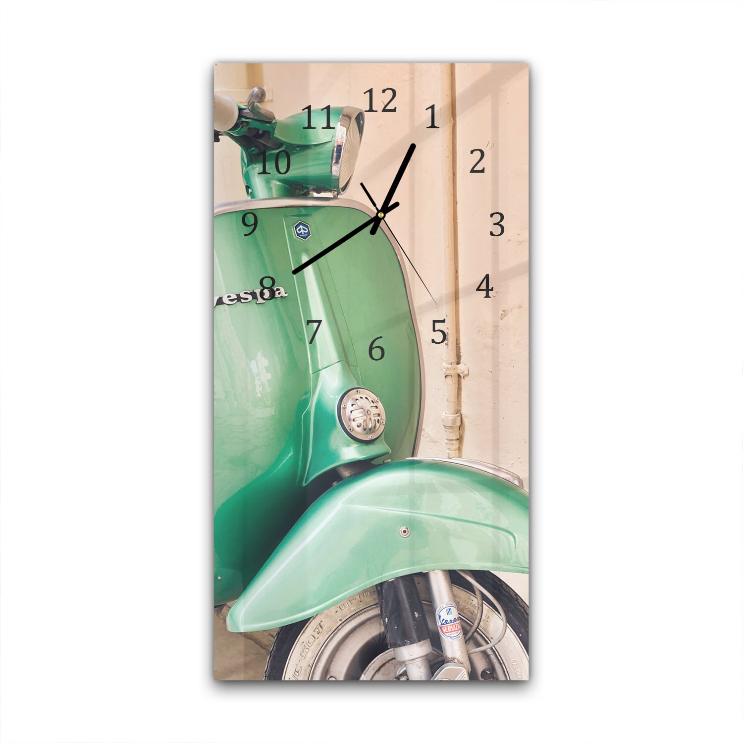 Wandklok 30x60  - Gehard Glas - Voorkant Vespa