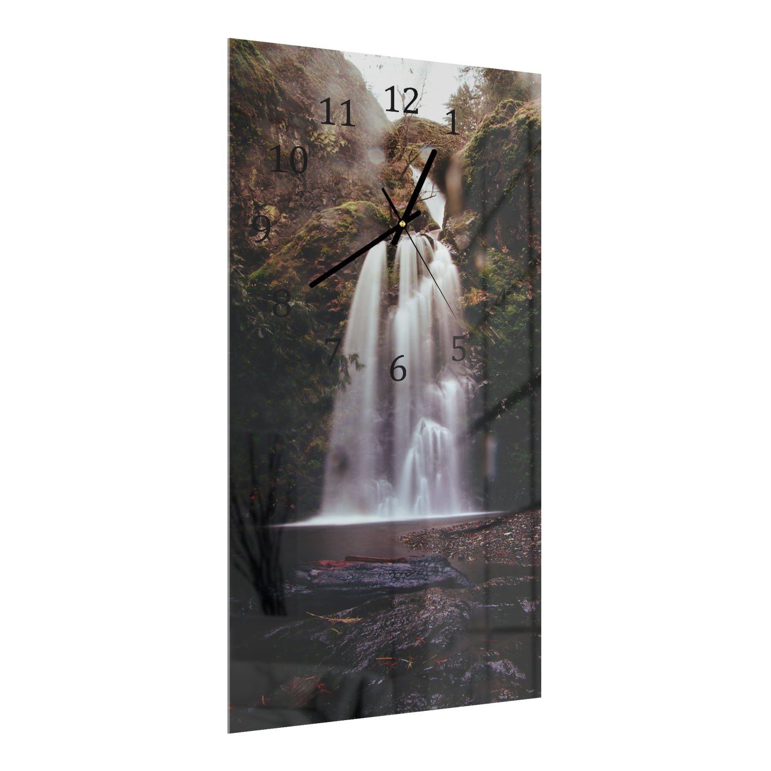 Wandklok 30x60  - Gehard Glas - Waterval in de Natuur