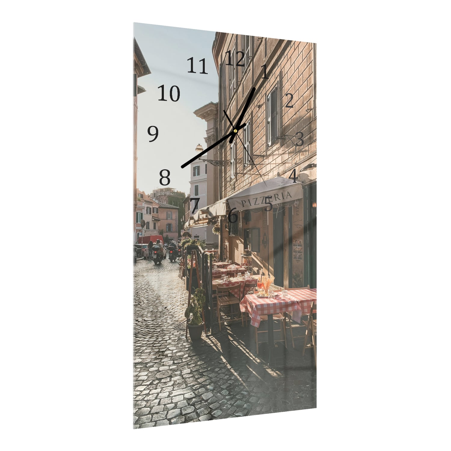 Wandklok 30x60  - Gehard Glas - Straat in Rome