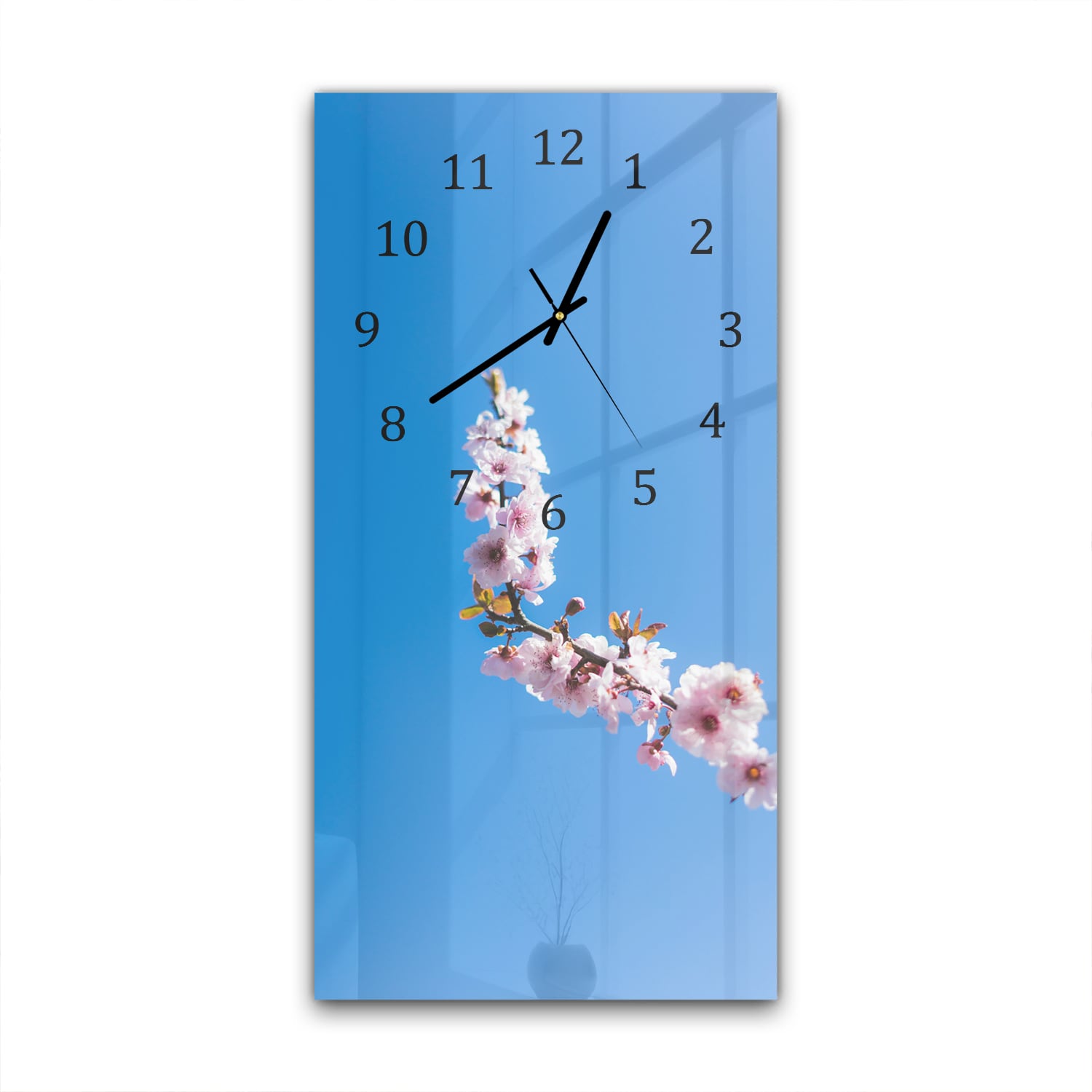 Wandklok 30x60  - Gehard Glas - Lente bloesem