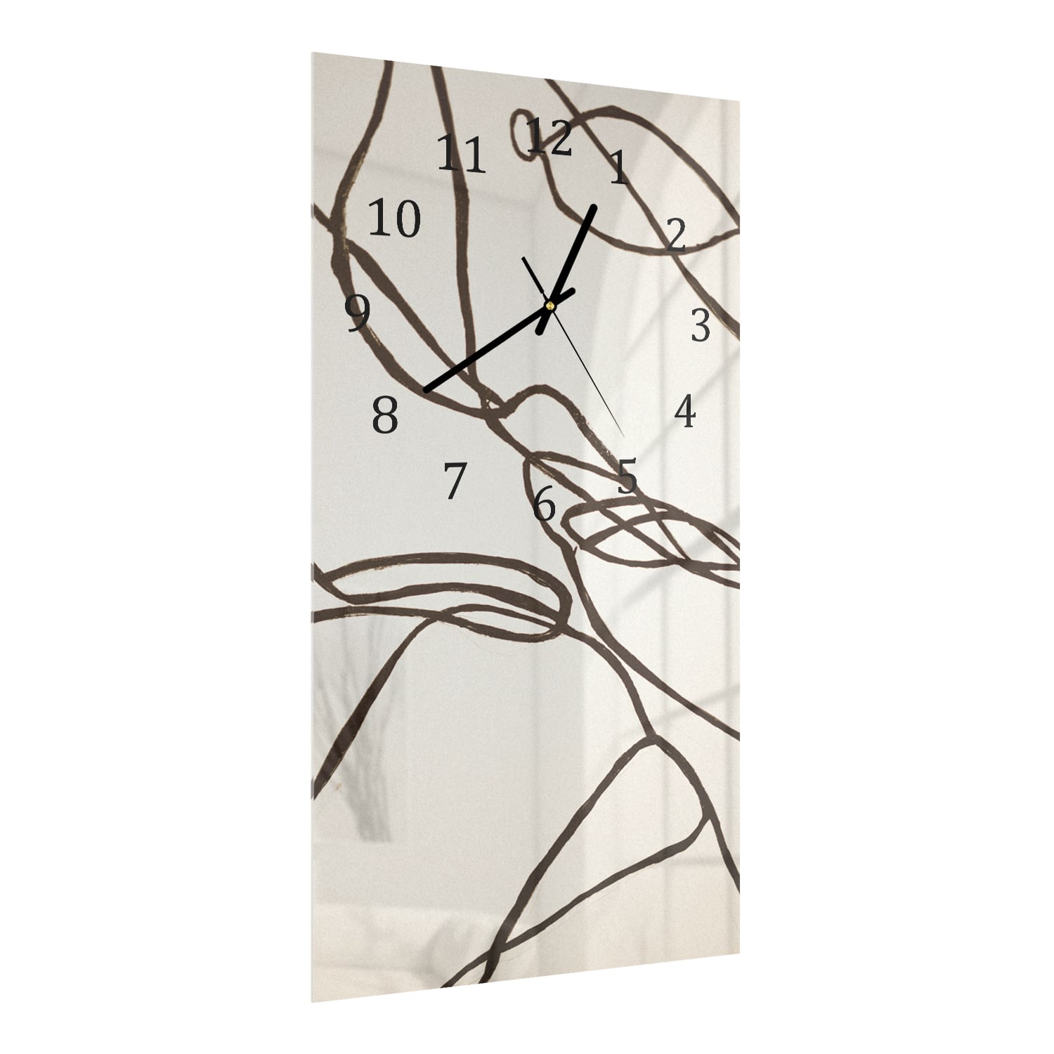 Wandklok 30x60  - Gehard Glas - Abstracte Lijn Kunst