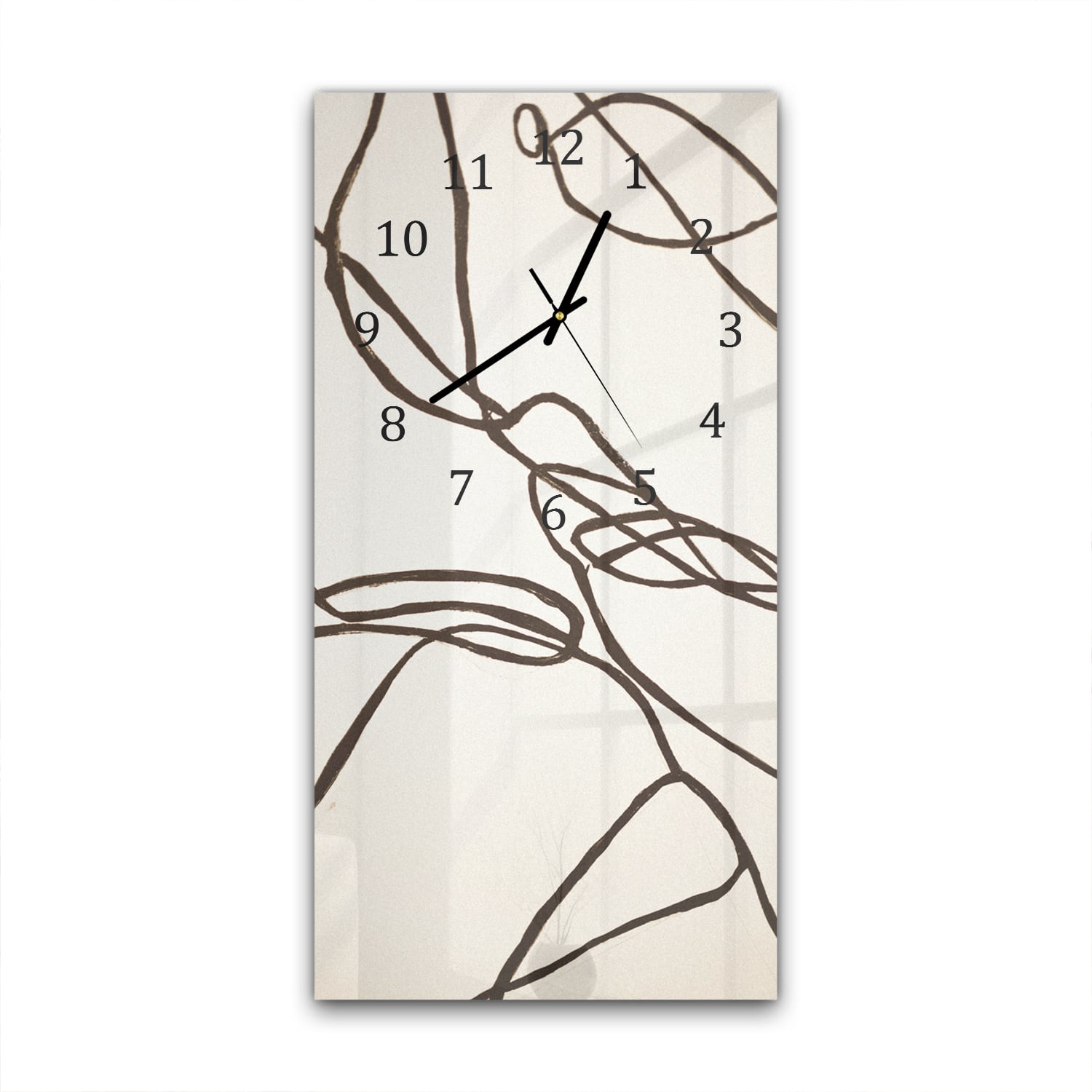 Wandklok 30x60  - Gehard Glas - Abstracte Lijn Kunst