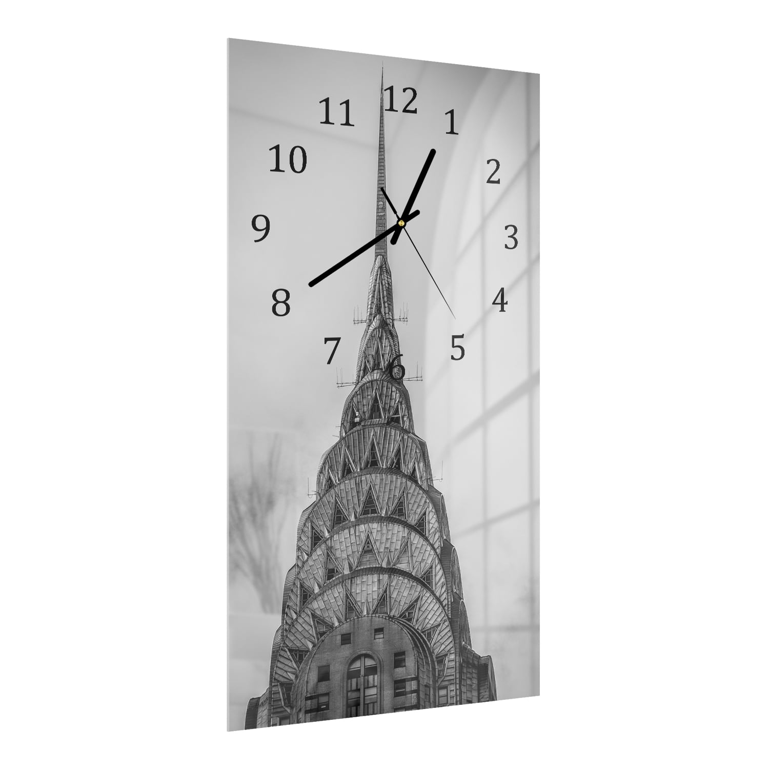 Wandklok 30x60  - Gehard Glas - Kathedraal in Zwart-Wit