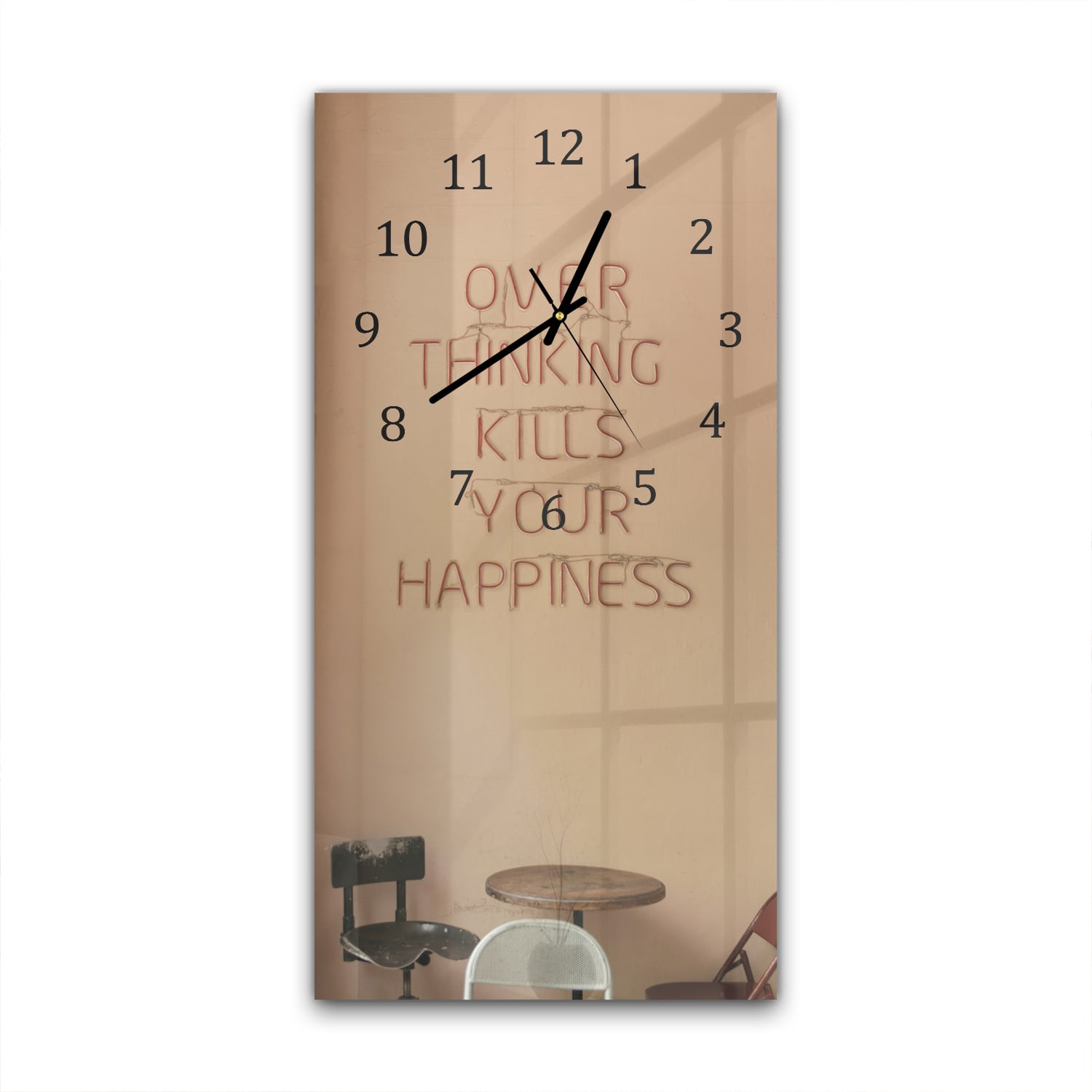 Wandklok 30x60  - Gehard Glas - Overthinking Kills Your Happines