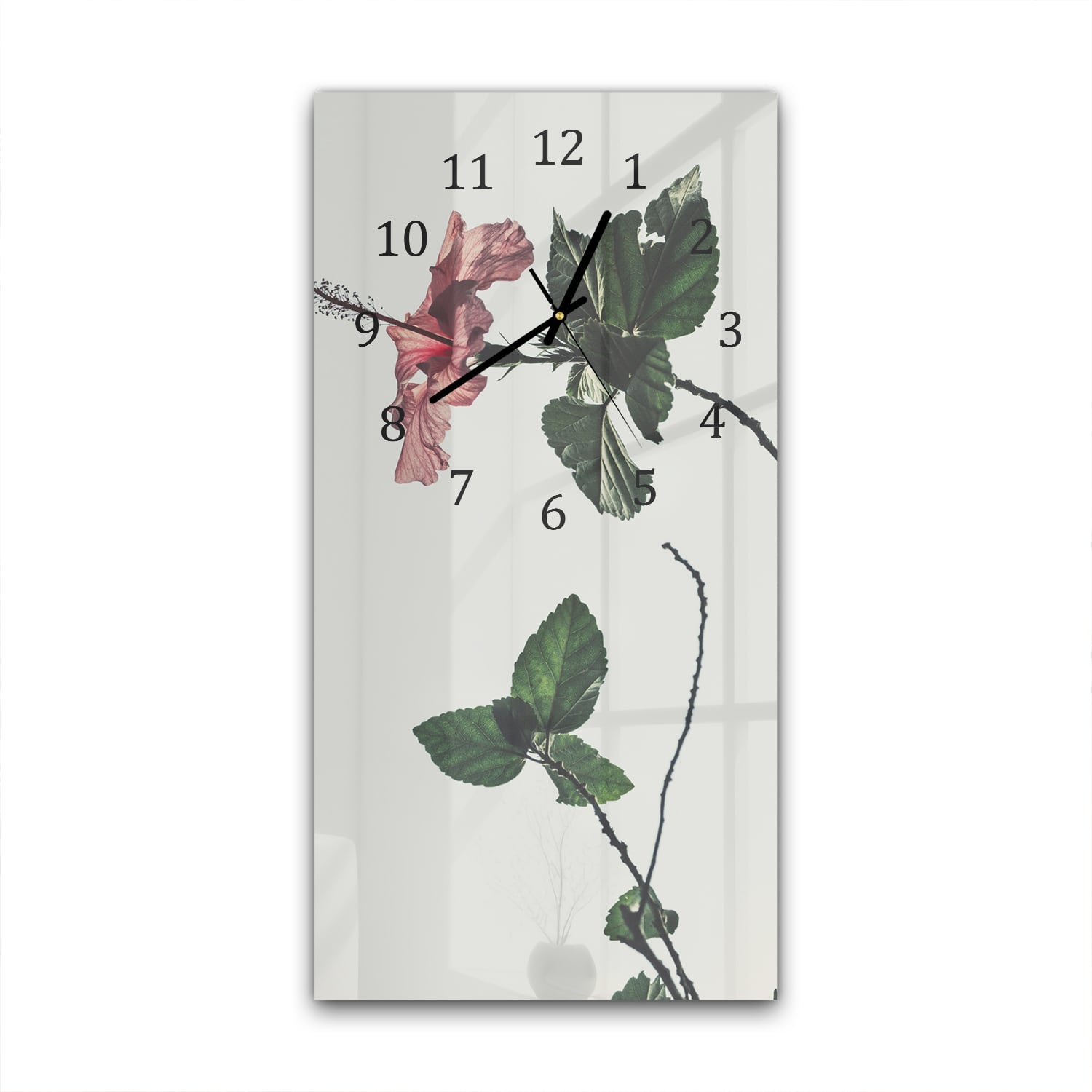 Wandklok 30x60  - Gehard Glas - Elegante Hibiscus