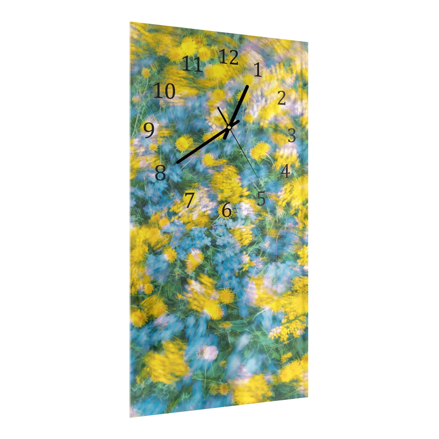 Wandklok 30x60  - Gehard Glas - Vrolijke Bloemen