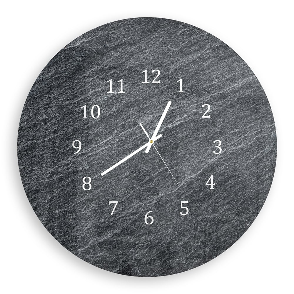 Wandklok Rond 30cm - Gehard Glas - Donker Grijs Leisteen