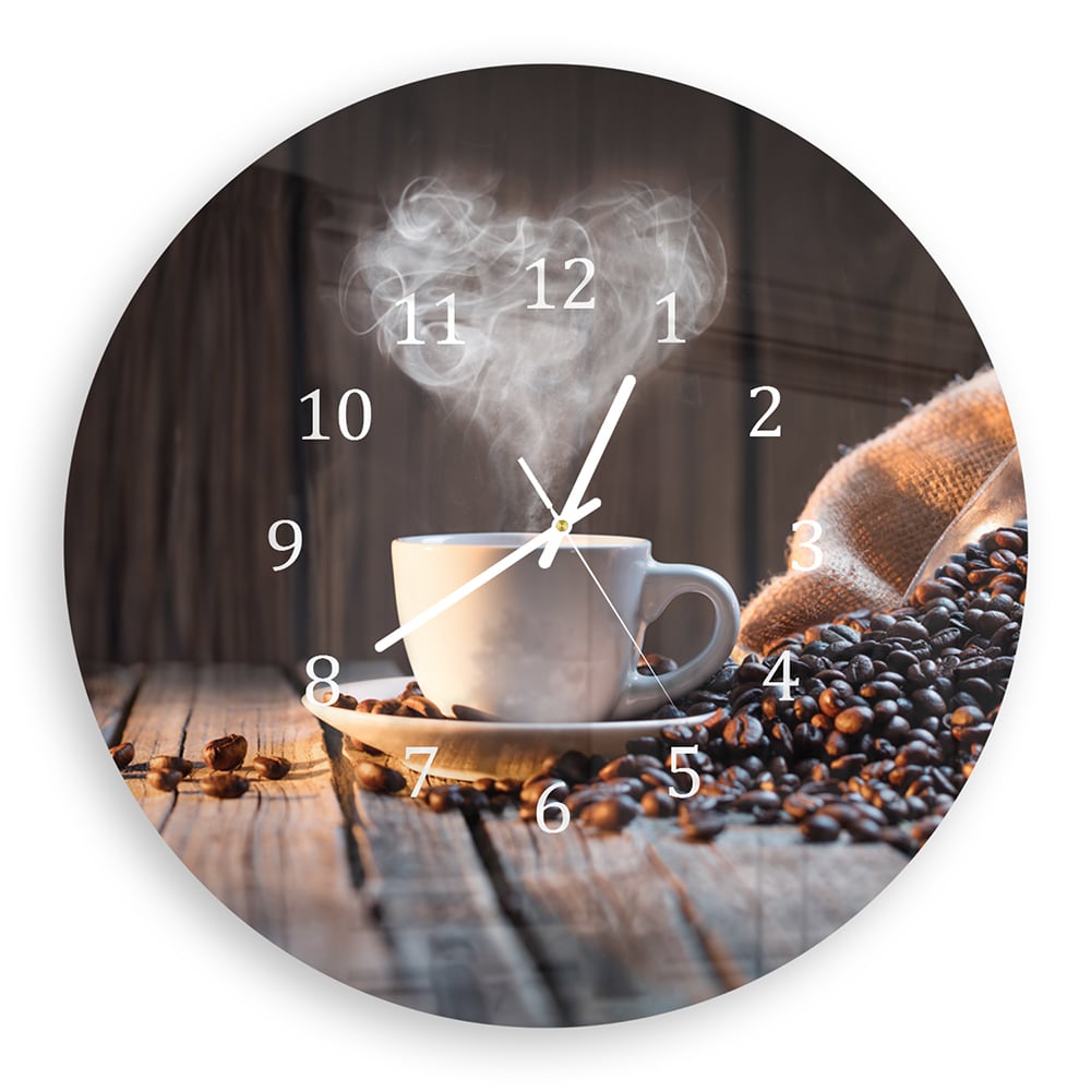 Wandklok Rond 30cm - Gehard Glas - Koffie Moment