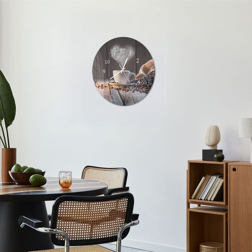 Wandklok Rond 30cm - Gehard Glas - Koffie Moment