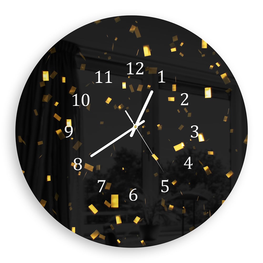 Wandklok Rond 30cm - Gehard Glas - Gouden Confetti