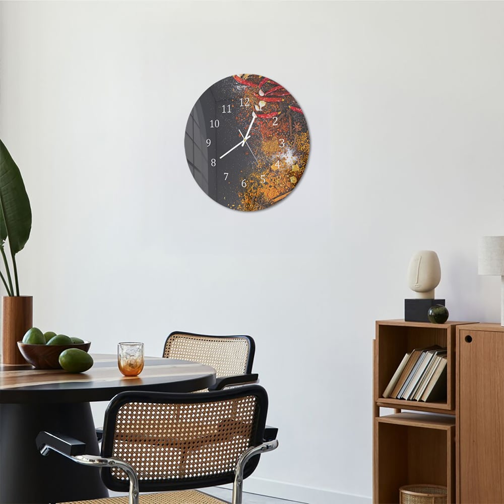 Wandklok Rond 30cm - Gehard Glas - Smaakvolle Specerijen