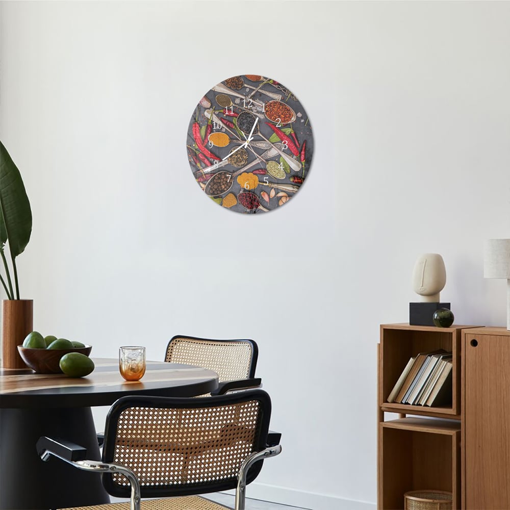 Wandklok Rond 30cm - Gehard Glas - Kruidenmix op Steen