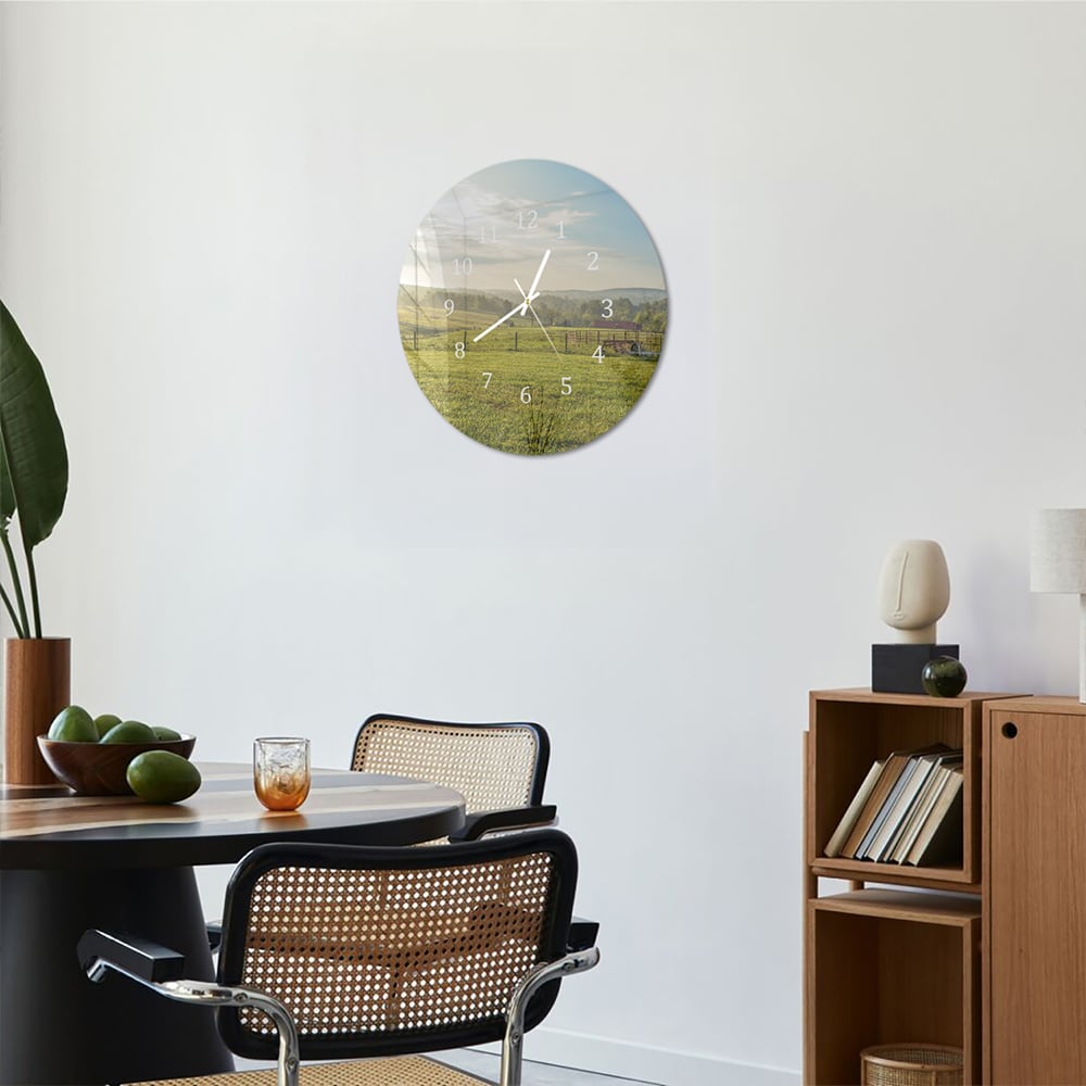 Wandklok Rond 30cm - Gehard Glas - Veld Bij Smith Mountain