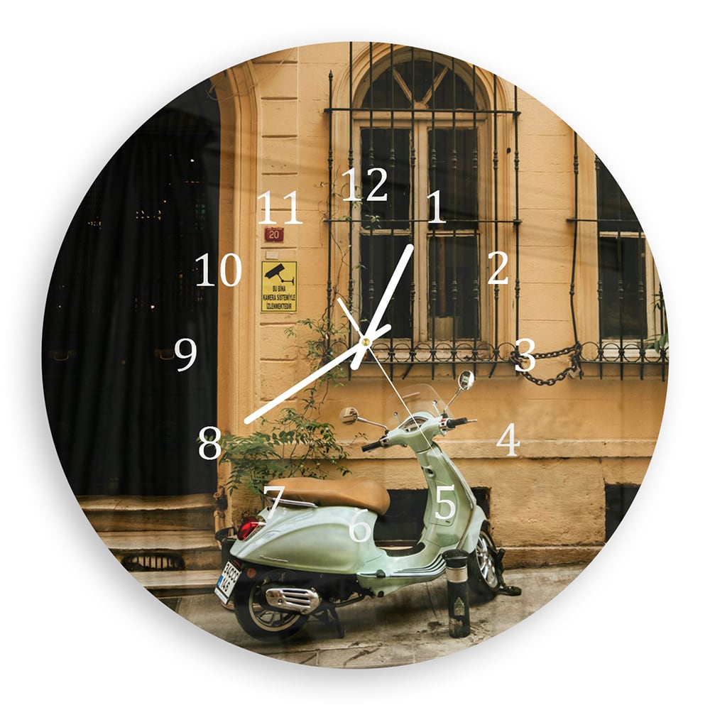 Wandklok Rond 30cm - Gehard Glas - Vespa Groen