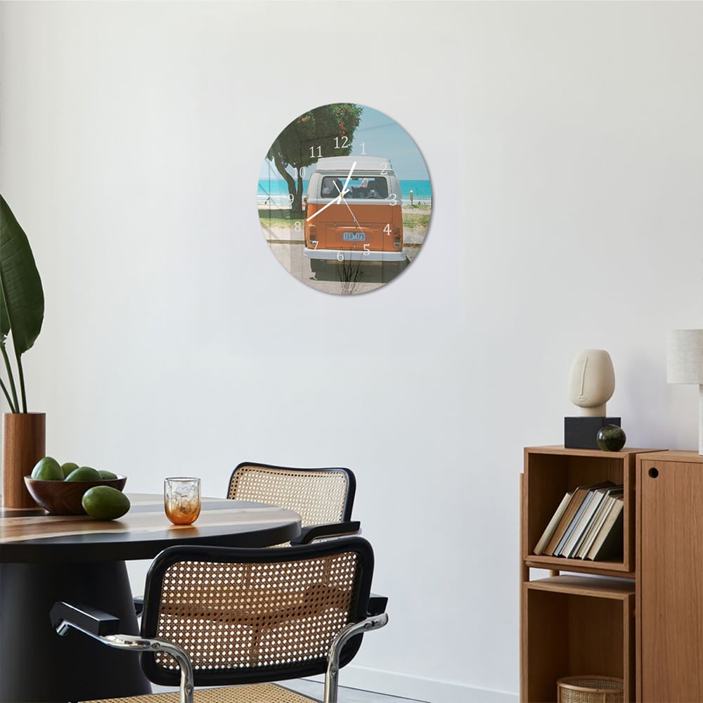 Wandklok Rond 30cm - Gehard Glas - Camper voor het Strand