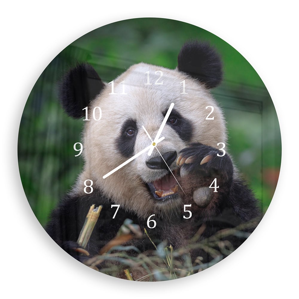 Wandklok Rond 30cm - Gehard Glas - Blije Panda