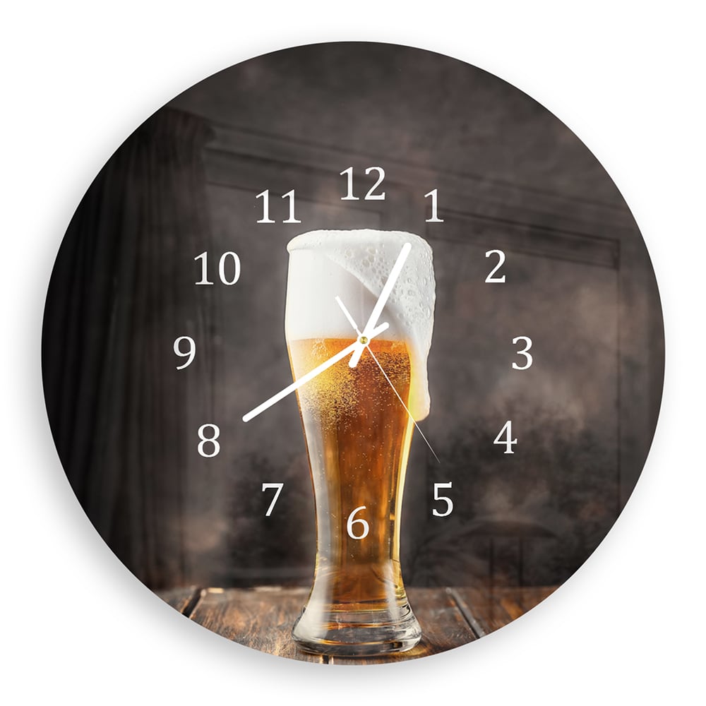 Wandklok Rond 30cm - Gehard Glas - Verfrissend Bier