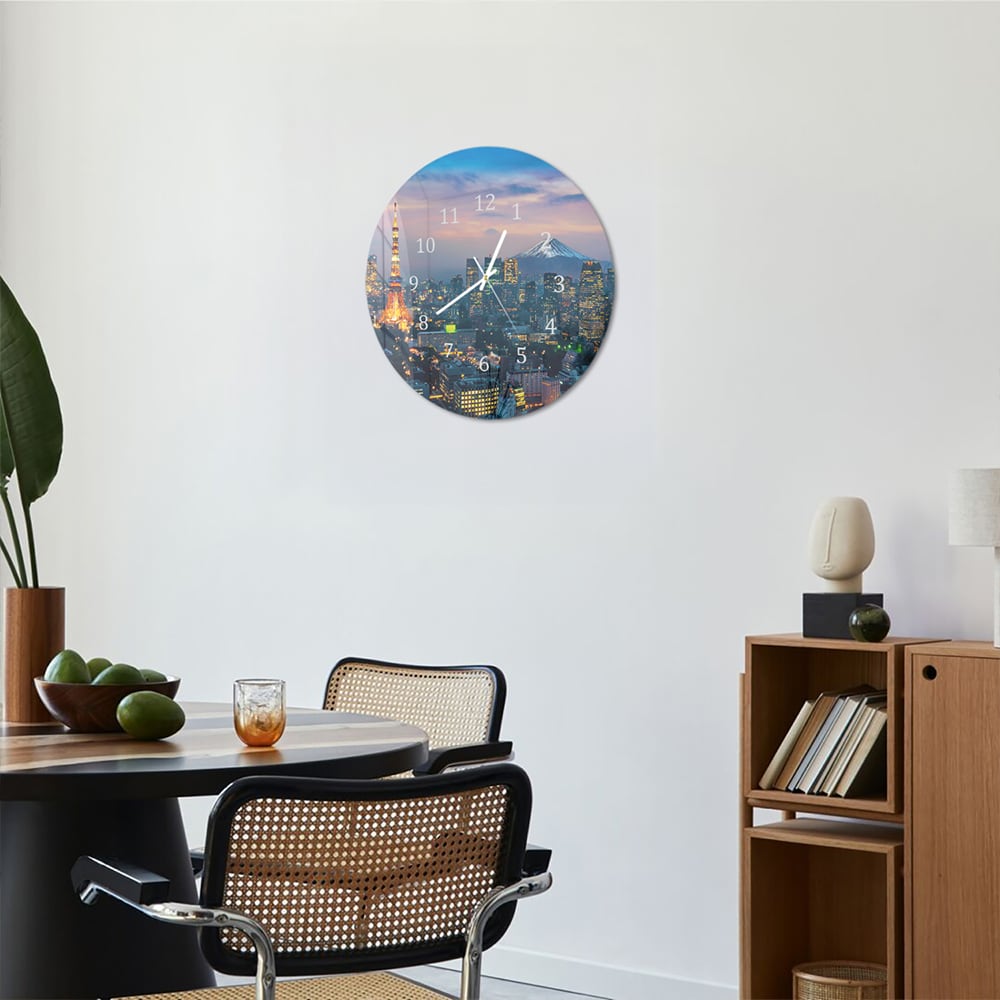 Wandklok Rond 30cm - Gehard Glas - Tokyo met de Fuji-berg