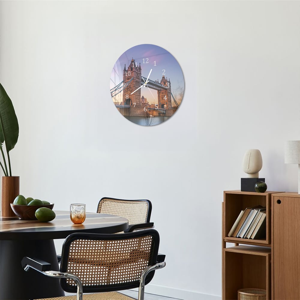 Wandklok Rond 30cm - Gehard Glas - Tower Bridge bij Zonsondergang