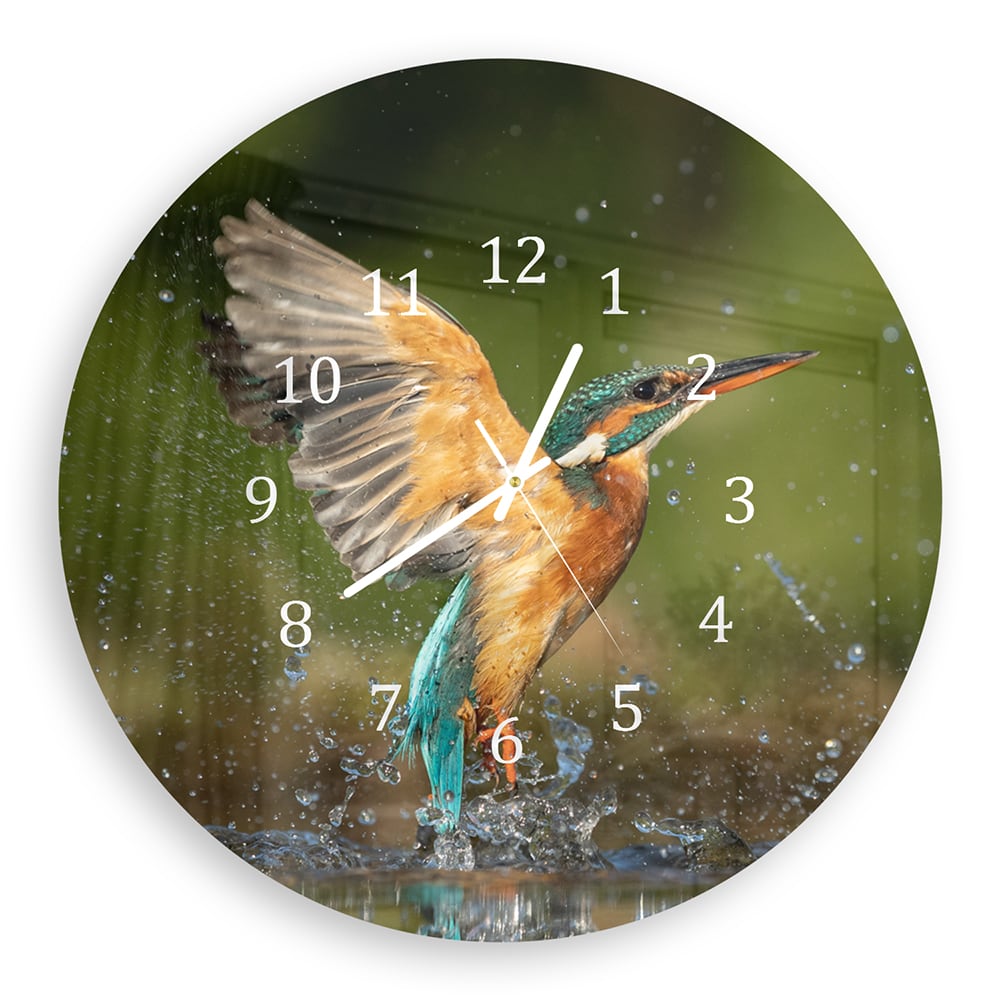 Wandklok Rond 30cm - Gehard Glas - Ijsvogel